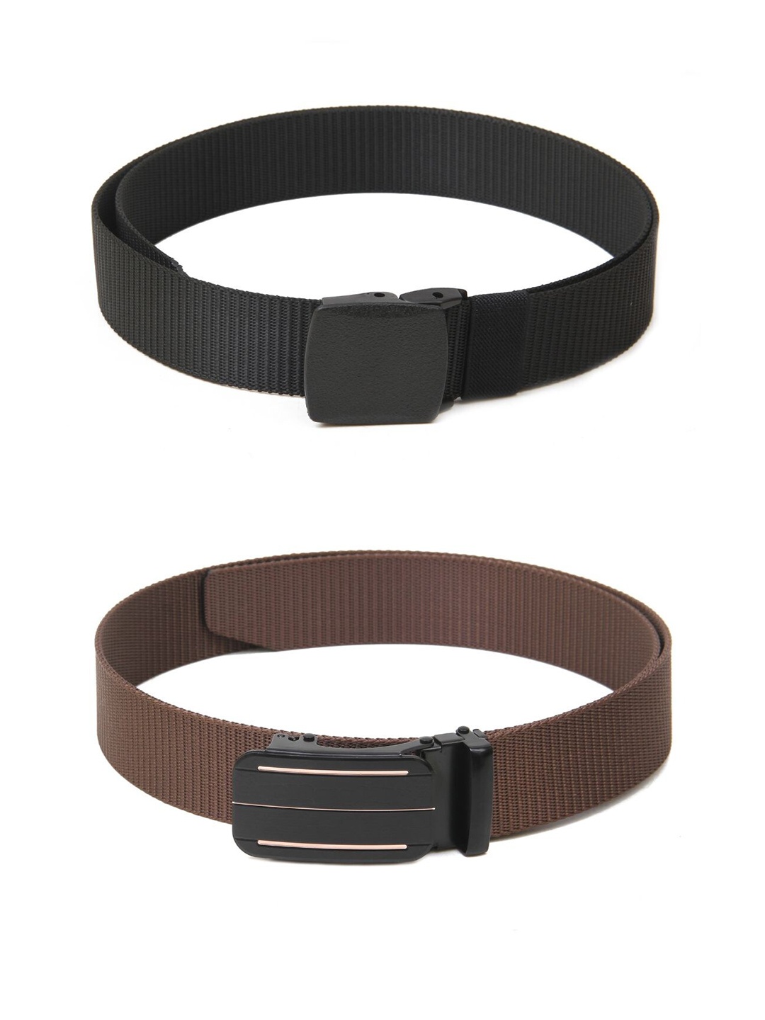 

Calvadoss Boys Set Of 2 Textured Belts, Black