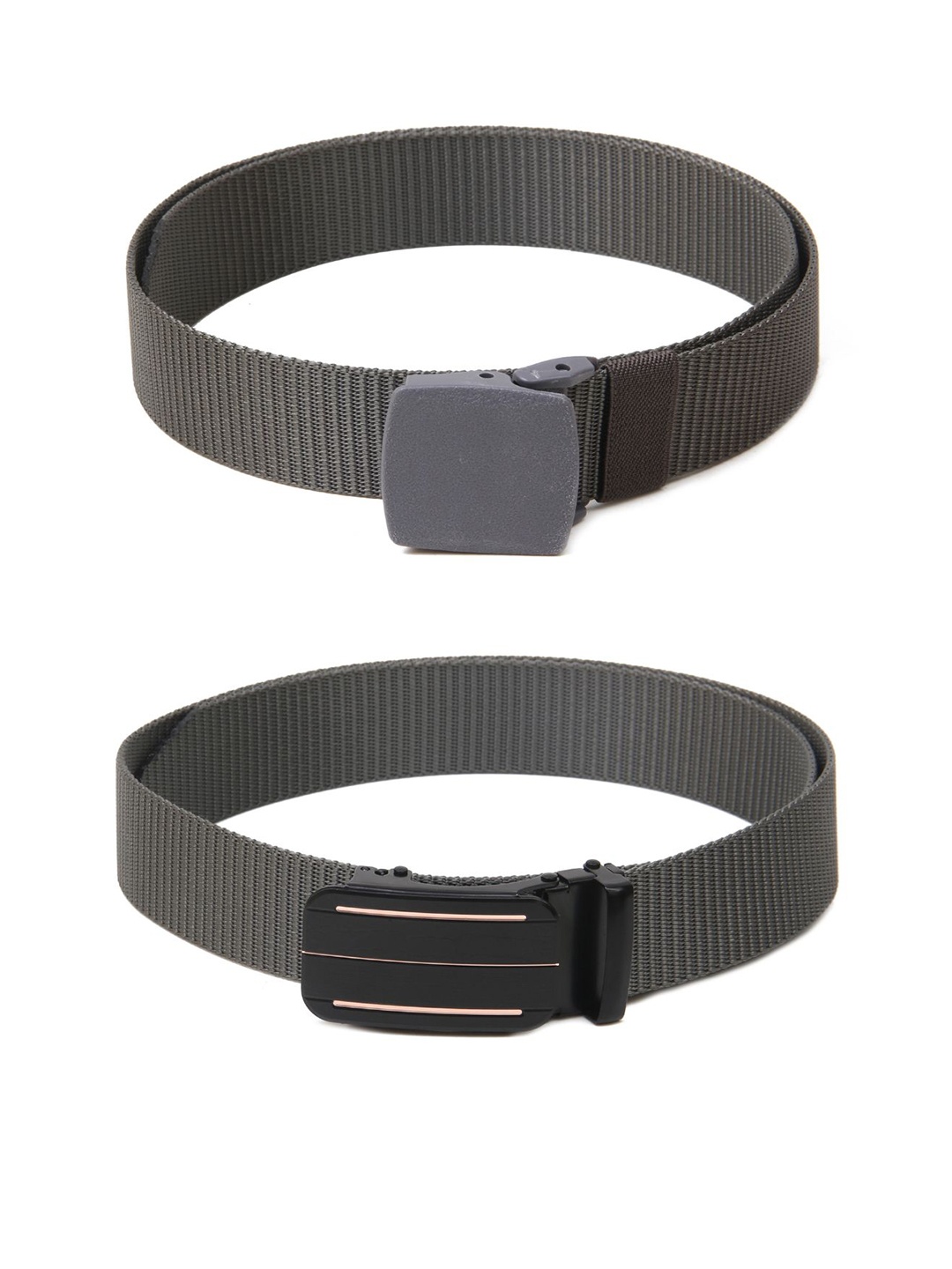 

Calvadoss Boys Set Of 2 Textured Belts, Grey