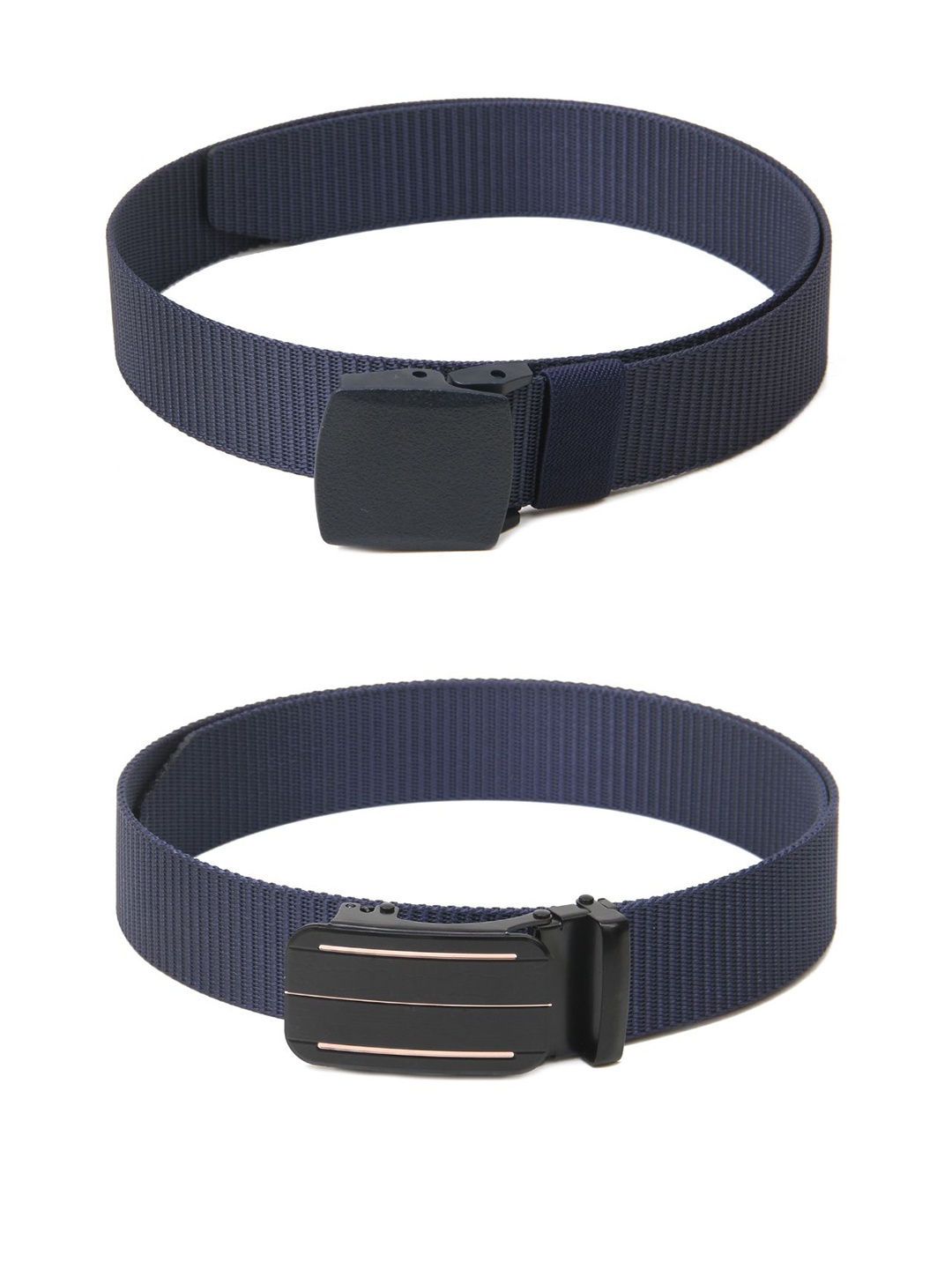 

Calvadoss Boys Set Of 2 Textured Belts, Navy blue