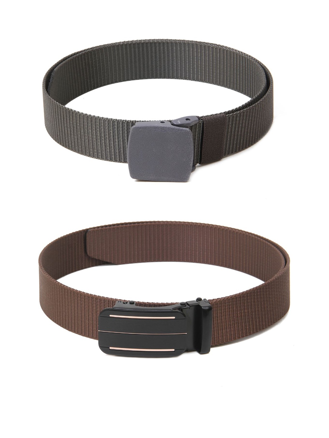 

Calvadoss Boys Set Of 2 Textured Belts, Grey