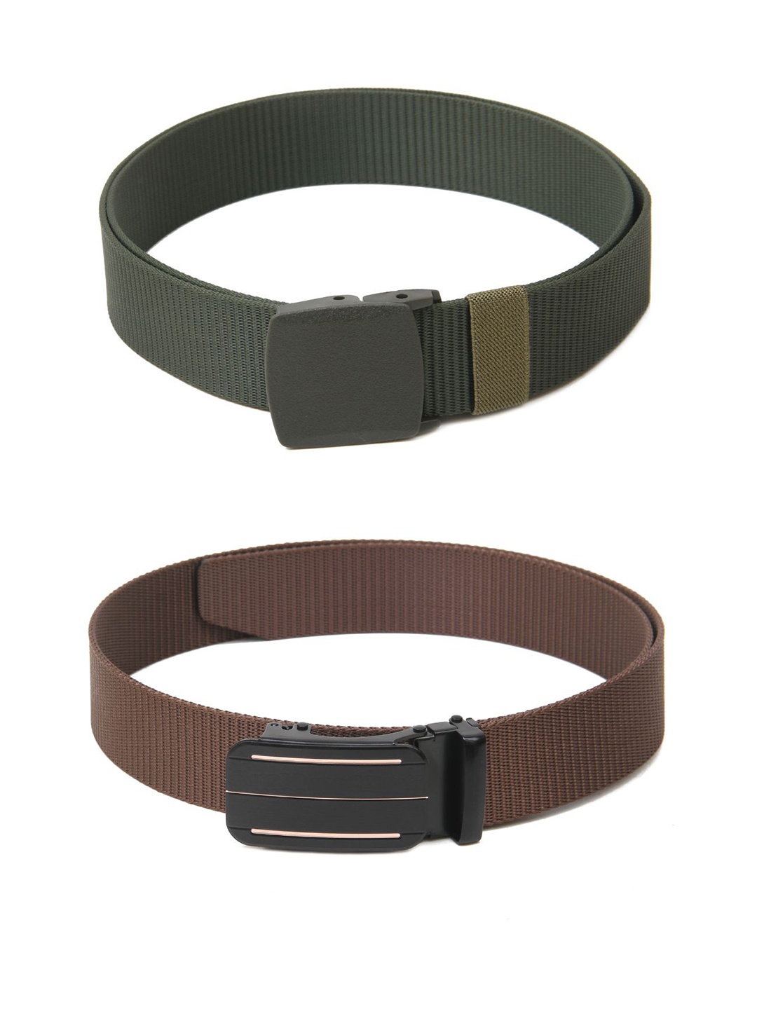 

Calvadoss Boys Set Of 2 Textured Belts, Green