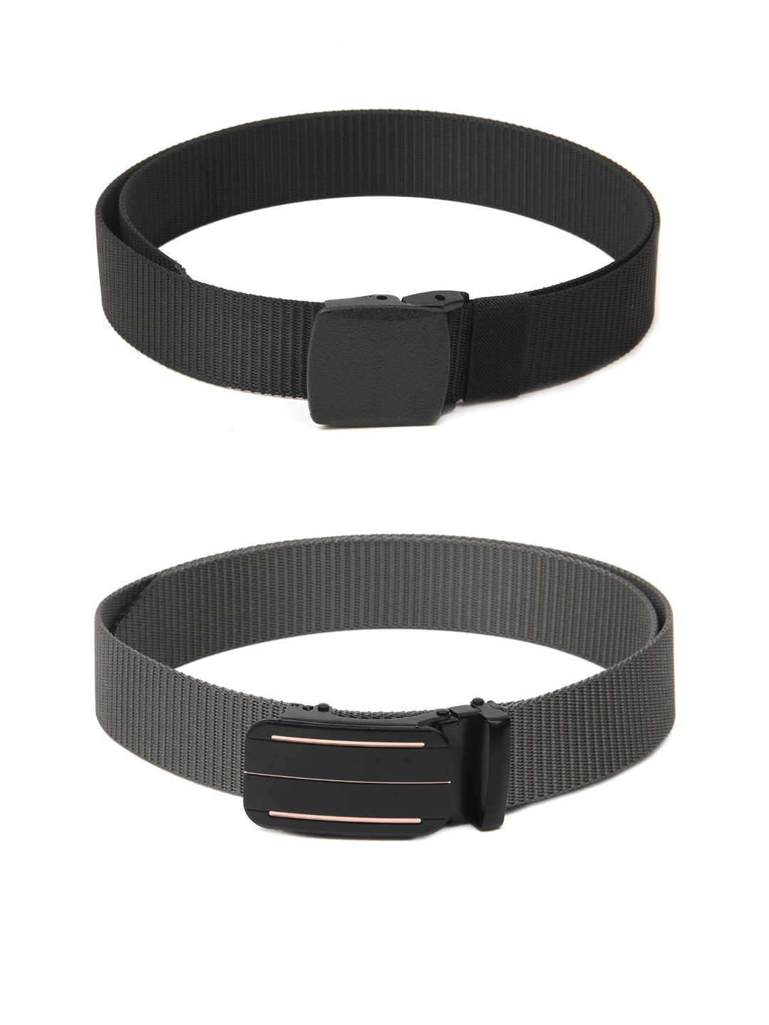 

Calvadoss Boys Set Of 2 Textured Belts, Black