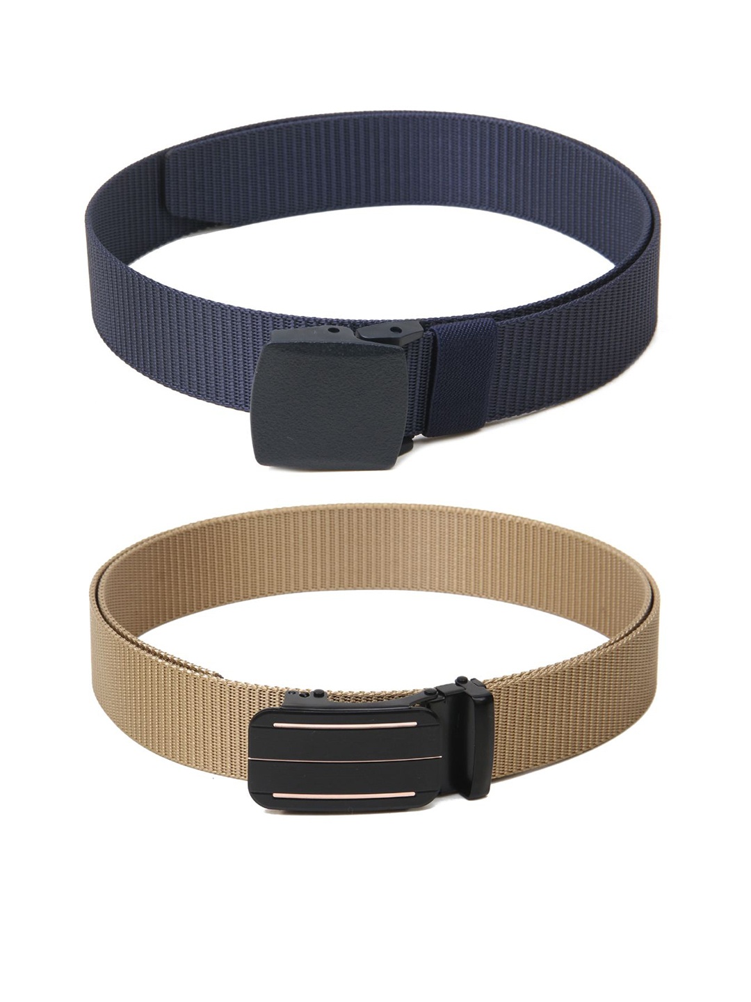 

Calvadoss Boys Set Of 2 Textured Belts, Navy blue
