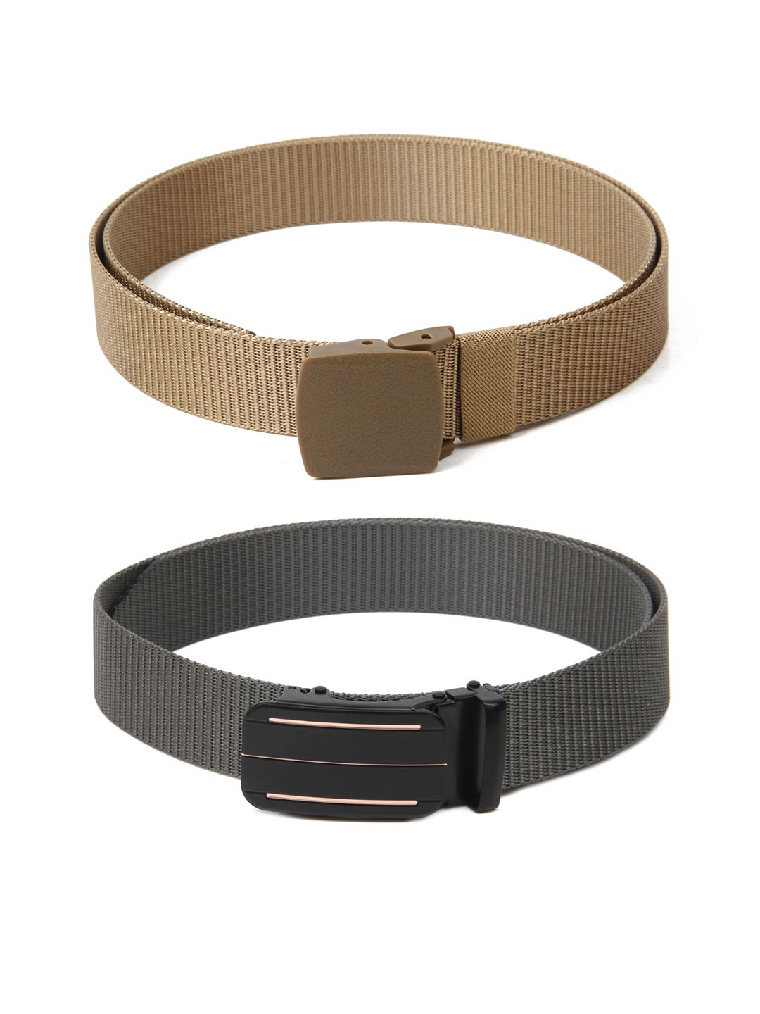 

Calvadoss Boys Set Of 2 Textured Belts, Beige