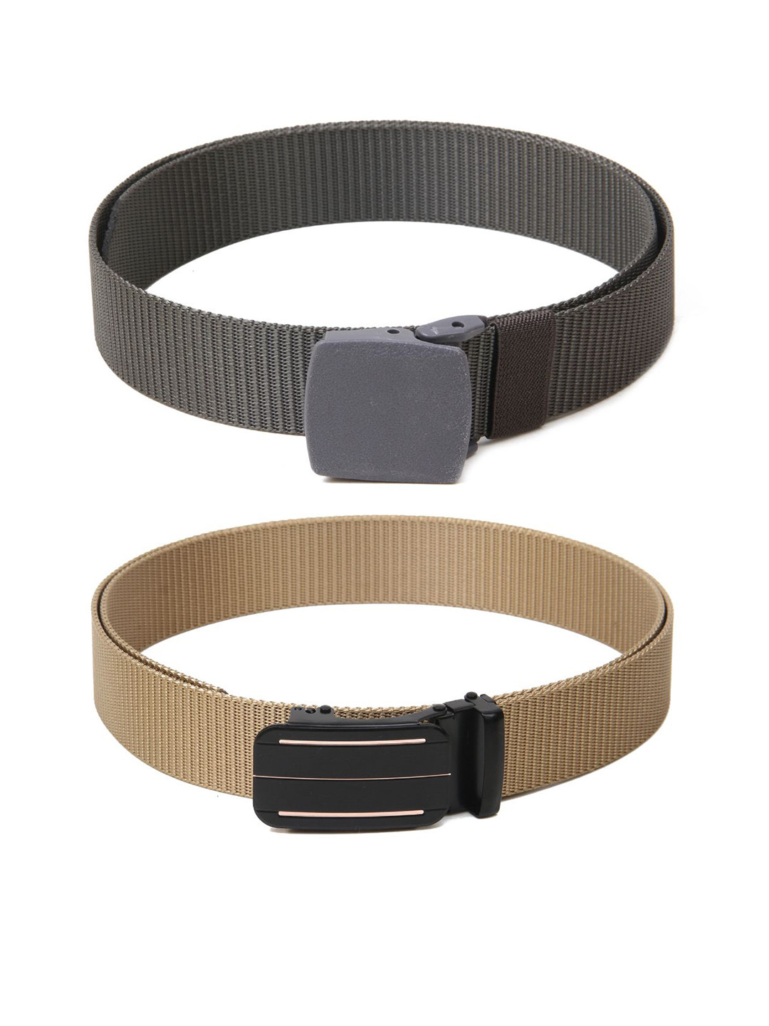 

Calvadoss Boys Set Of 2 Textured Belts, Grey