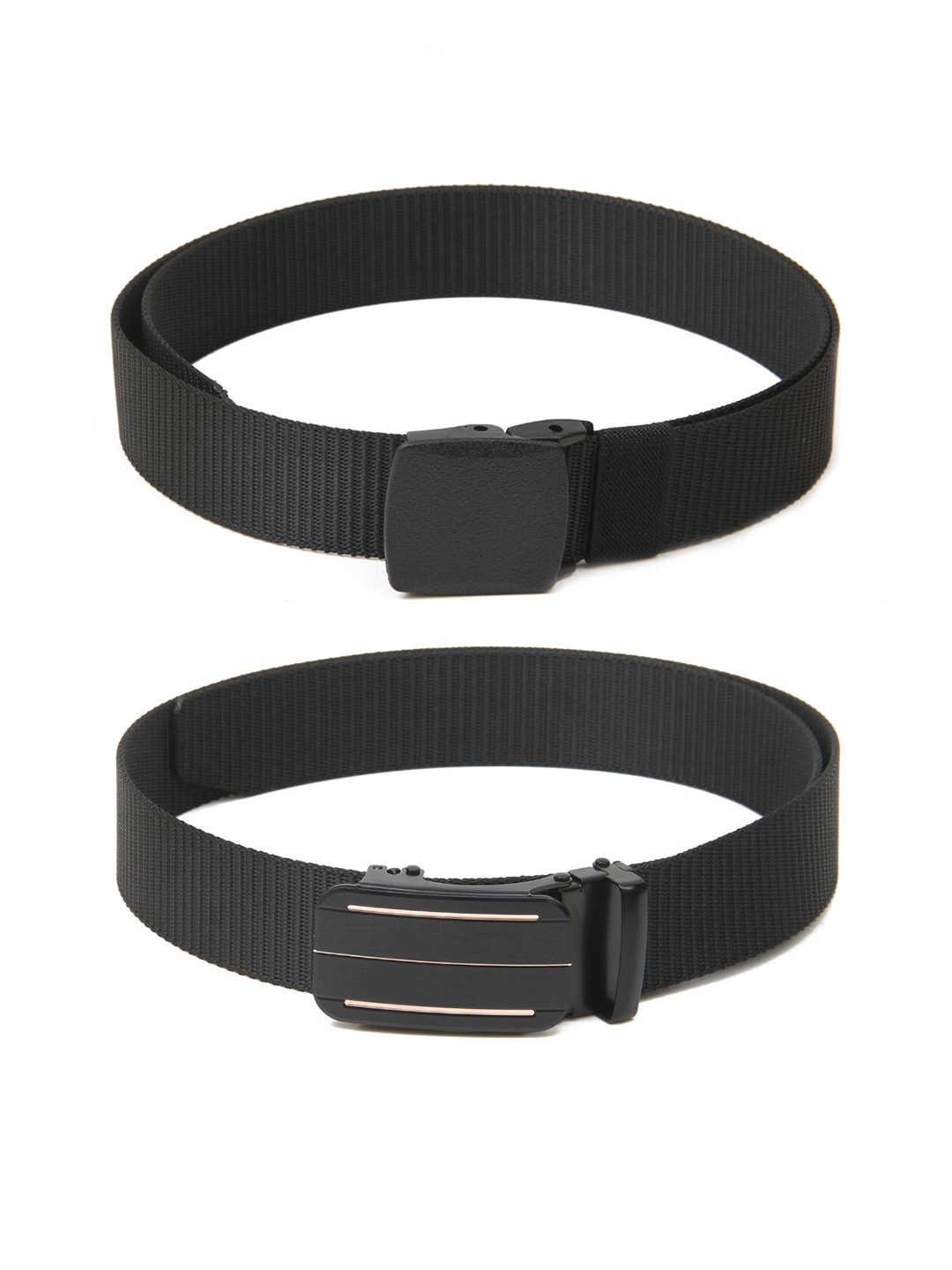 

Calvadoss Boys Set Of 2 Textured Belts, Black