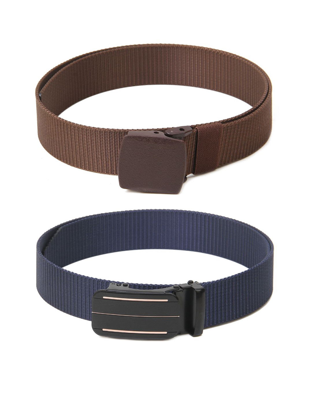 

Calvadoss Boys Set Of 2 Textured Belts, Brown