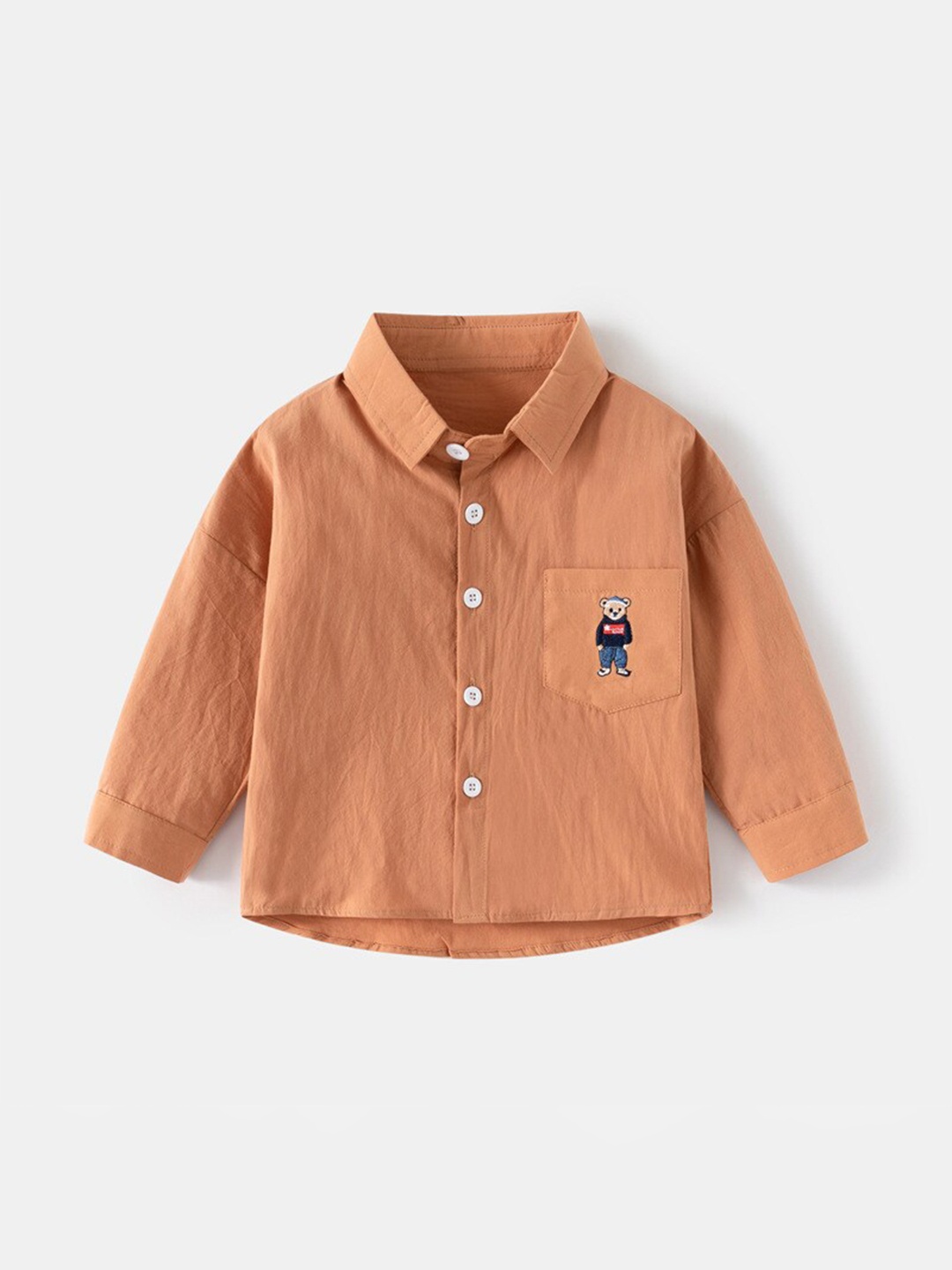 

StyleCast Boys Long Sleeves Spread Collar Cotton Opaque Casual Shirt, Rust