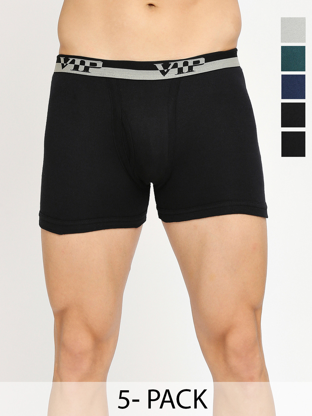 

VIP Pack Of 5 Assorted Snug Fit Pure Cotton Trunks VP-MI-TR-ULTRA-10P-PO5-95