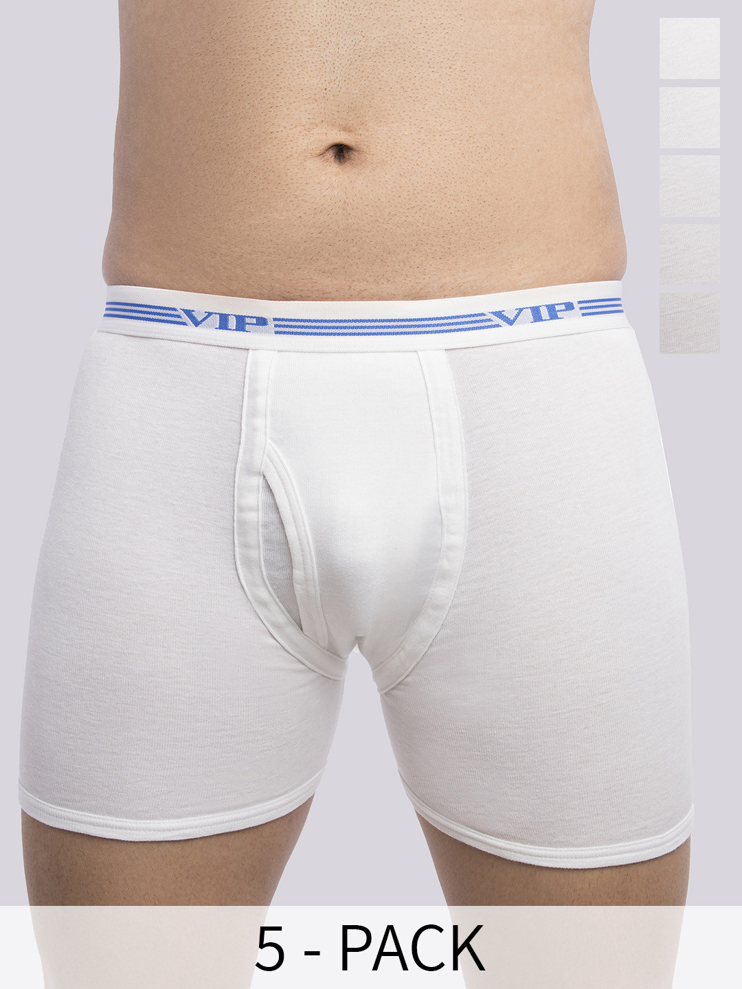 

VIP Pack Of 5 Snug Fit Pure Cotton Trunks, White