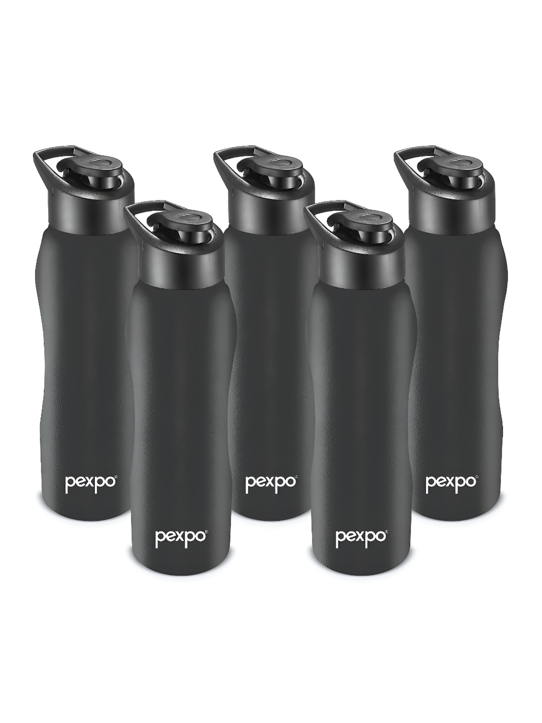 

Pexpo BISTRO 5pc Sipper Cap Stainless Steel 1L Single wall Black Water Bottle