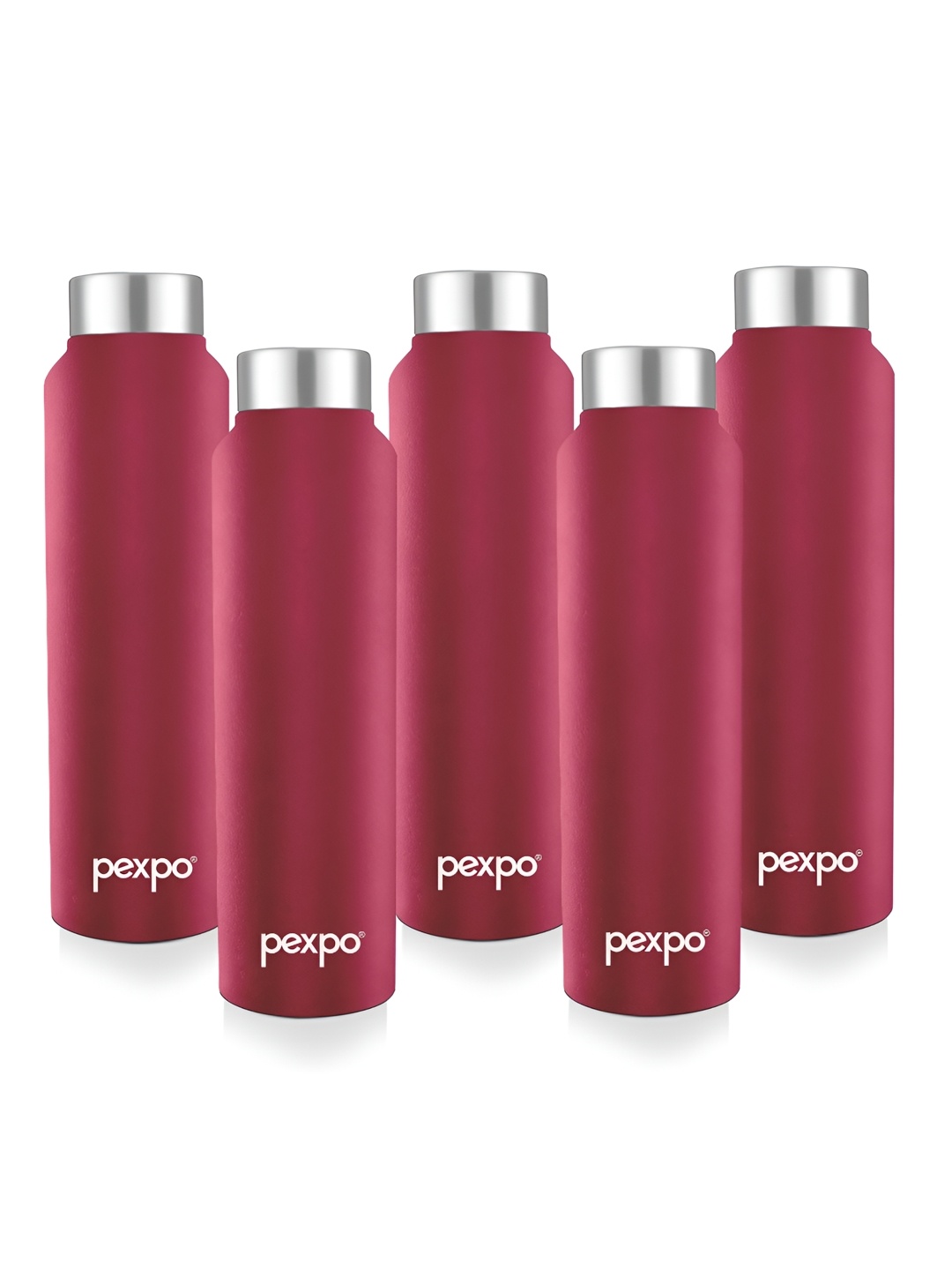 

Pexpo CHROMO 5pc Fridge Water Bottle 1L Single wall Red Stainless Steel, Maroon