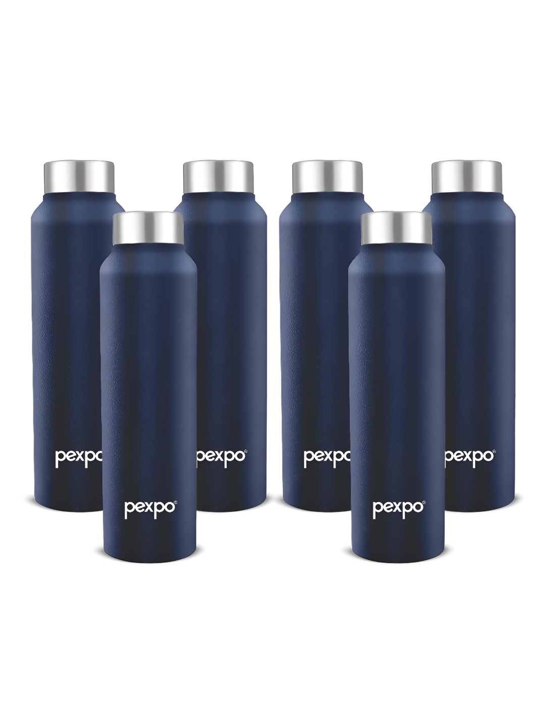 

Pexpo CHROMO Set of 6 Fridge Water Bottle 1000ml Single wall Denim Blue Stainless Steel