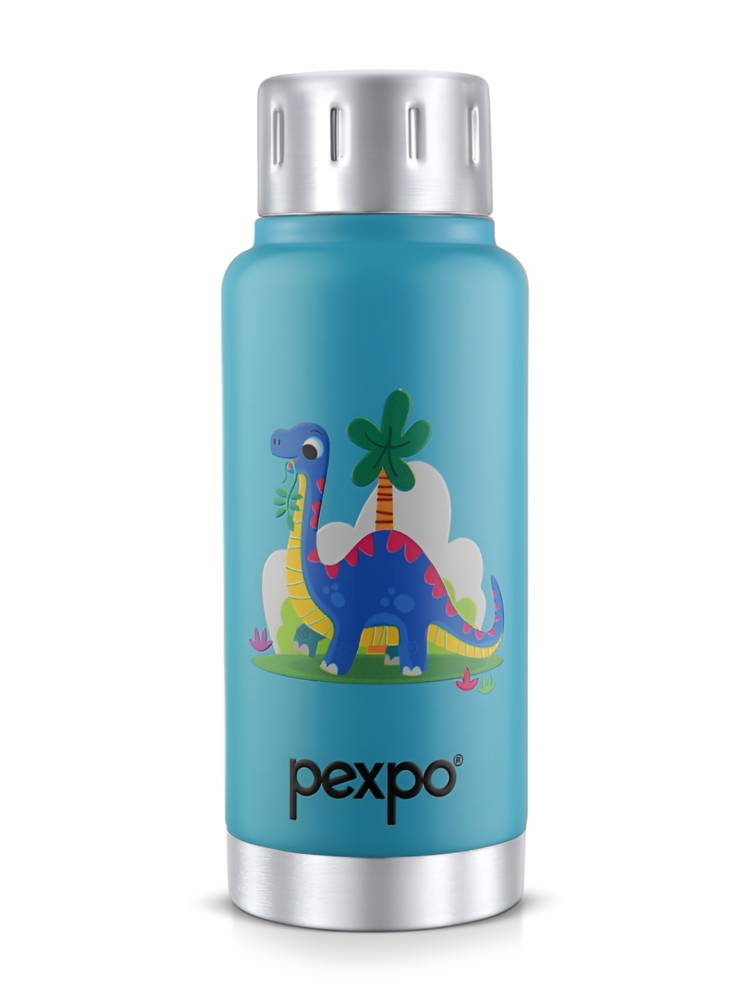 

Pexpo Thermosteel 300ml Hot and Cold Upto 6-8 Hrs UV Dinosaur Insulated Bottle - CAMEO, Blue