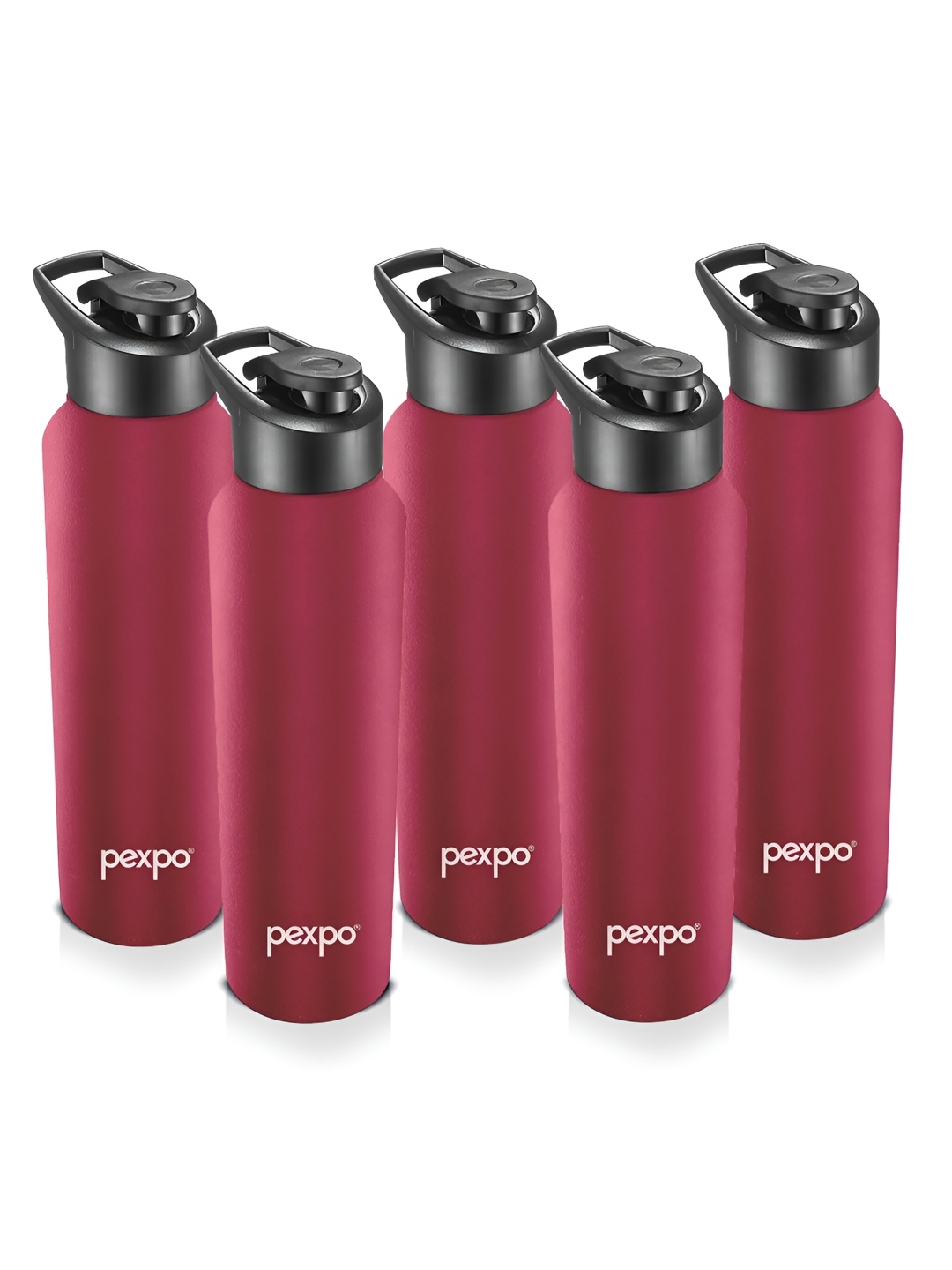 

Pexpo CHROMO 5pc Sipper Cap Stainless Steel 1L Single wall Red Water Bottle, Maroon