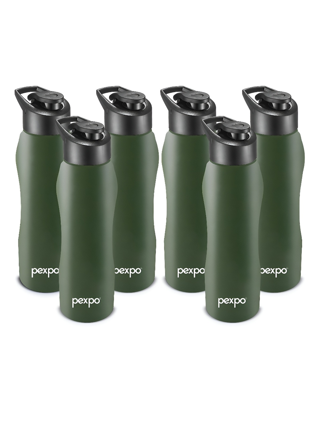 

Pexpo BISTRO 6pc Sipper Cap Stainless Steel 1L Single wall Green Water Bottle