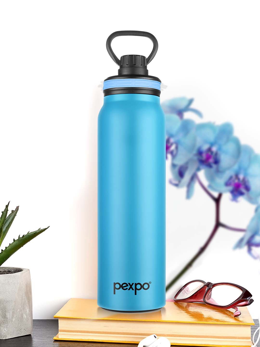 

Pexpo AUSTIN Double wall Thermosteel 940ml Hot & Cold flask Blue Glossy Insulated Bottle