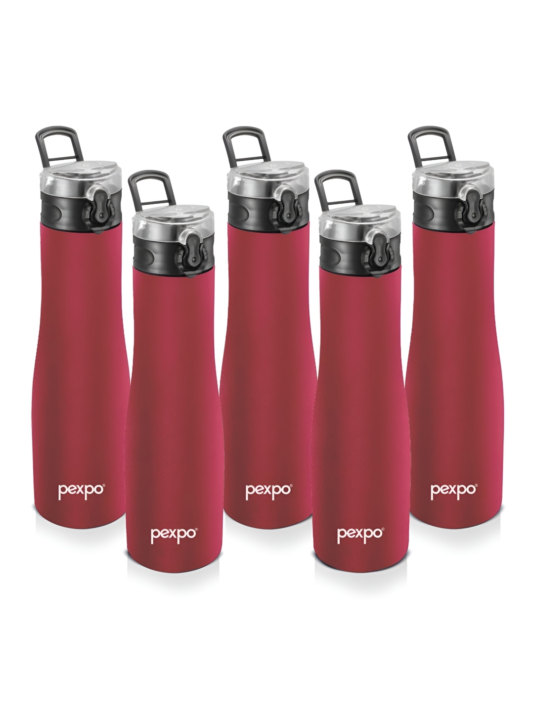 

Pexpo MONACO 5pc Sipper Cap Stainless Steel 1000ml Single wall Red Water Bottle, Maroon