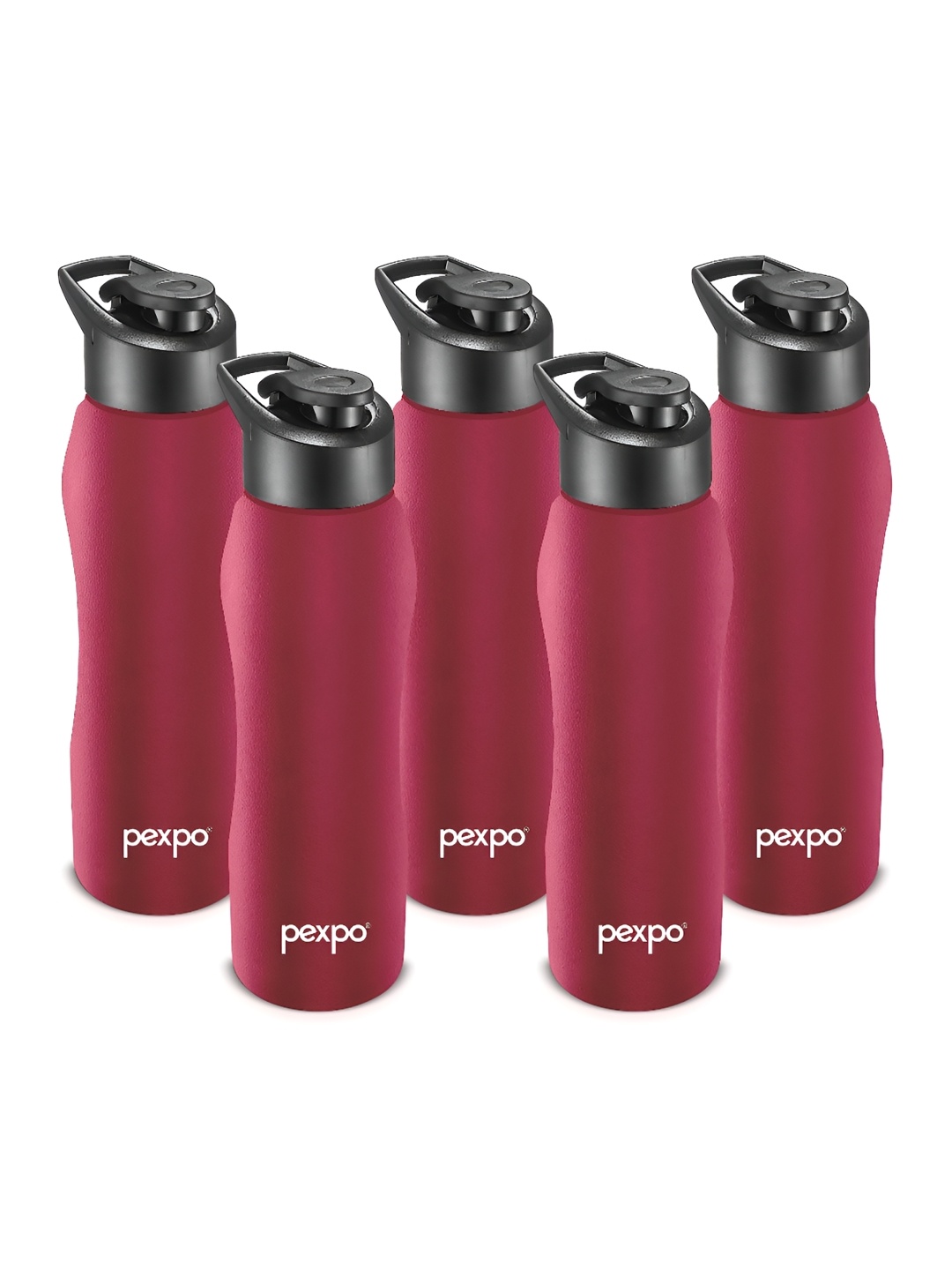 

Pexpo BISTRO 5pc Sipper Cap Stainless Steel 1L Single wall Red Water Bottle, Maroon