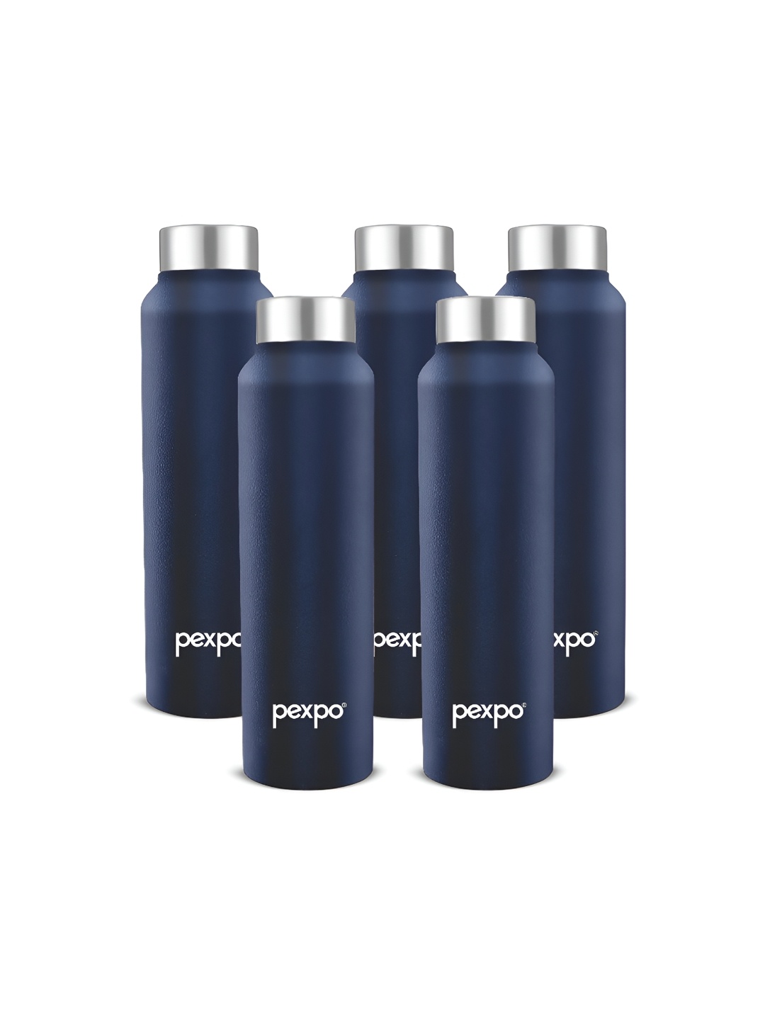 

Pexpo CHROMO Set of 5 Fridge Water Bottle 1000ml Single wall Denim Blue Stainless Steel