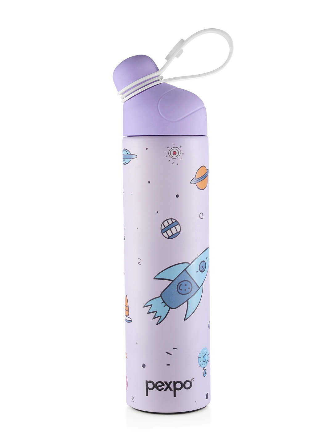 

Pexpo Pico Purple ISI Certified Thermosteel Hot, Cold With Rocket Flask Water Bottle 500ml