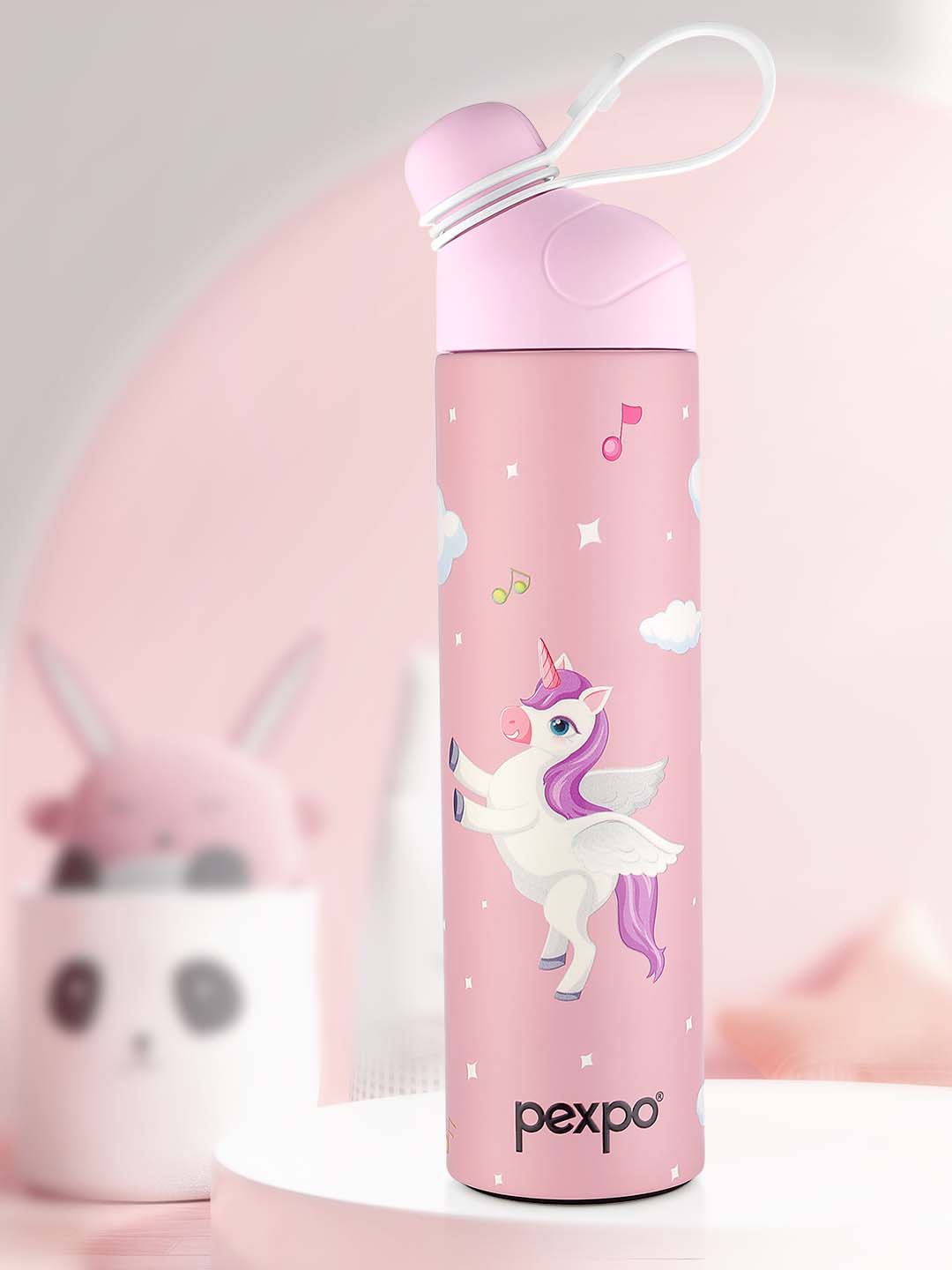 Pexpo Pico Pink Printed Thermosteel ISI Certified Hot Unicorn Flask Water Bottle 500ml
