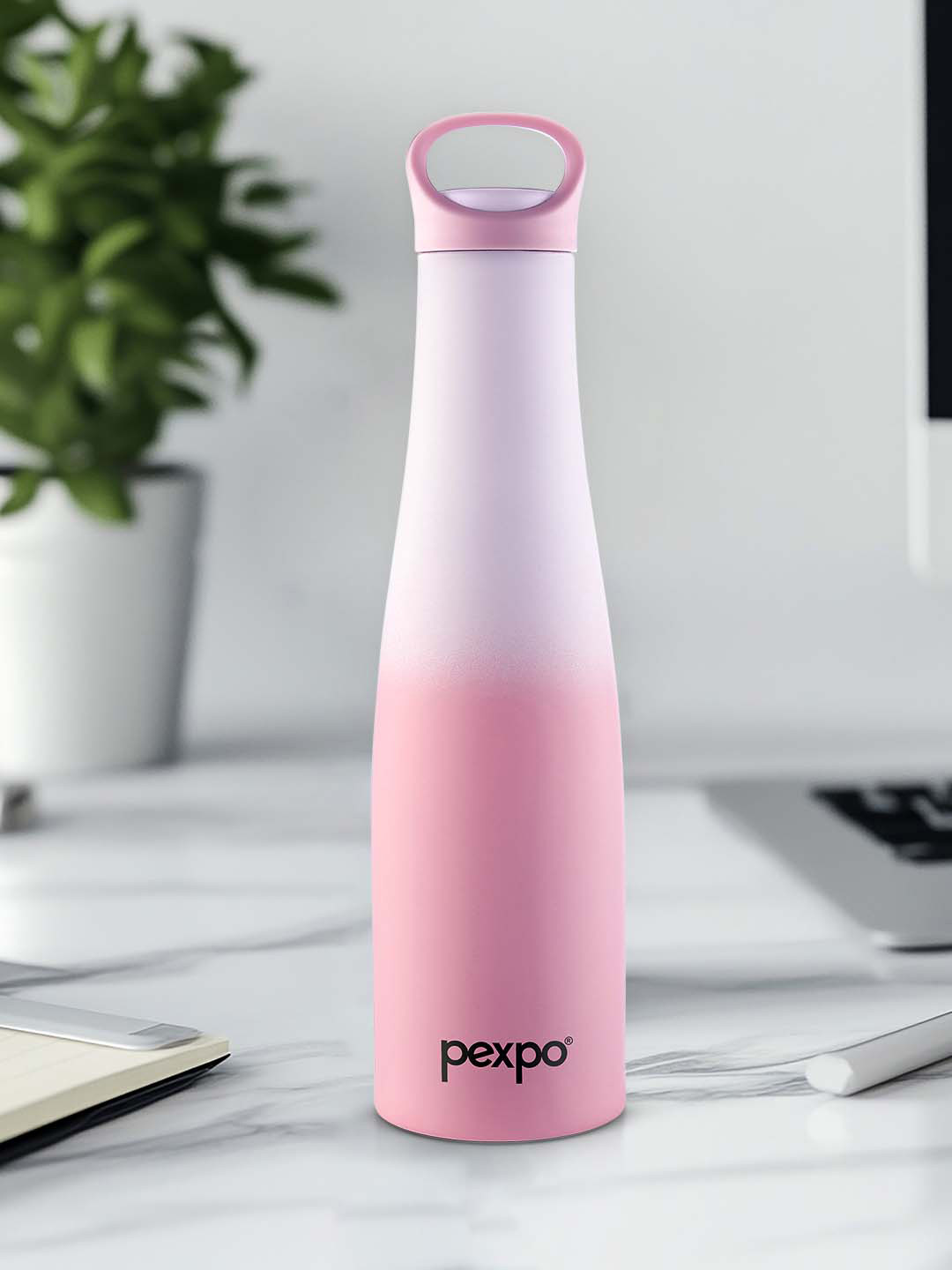 

Pexpo Morcco Pink & Purple Printed ISI Certified Thermosteel Hot Flask Water Bottle 620ml