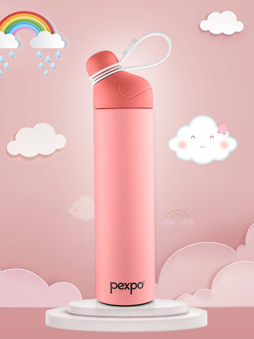 

Pexpo PEARL ISI Certified Thermosteel 500ml Hot & Cold flask Peach Pearl Insulated Bottle