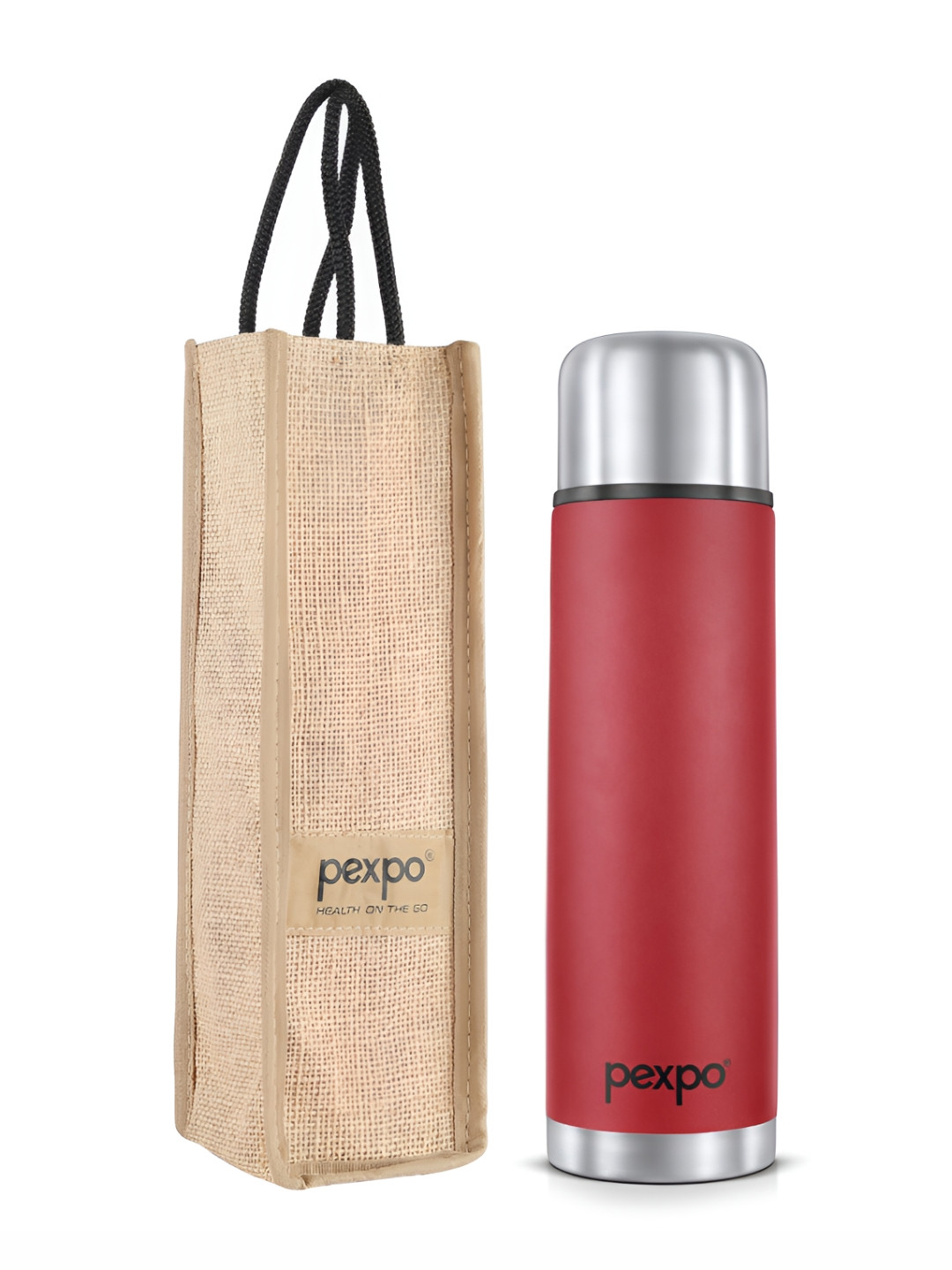 

Pexpo FLEXO ISI Certified Thermosteel 1000ml Hot & Cold flask Red Insulated Bottle, Maroon