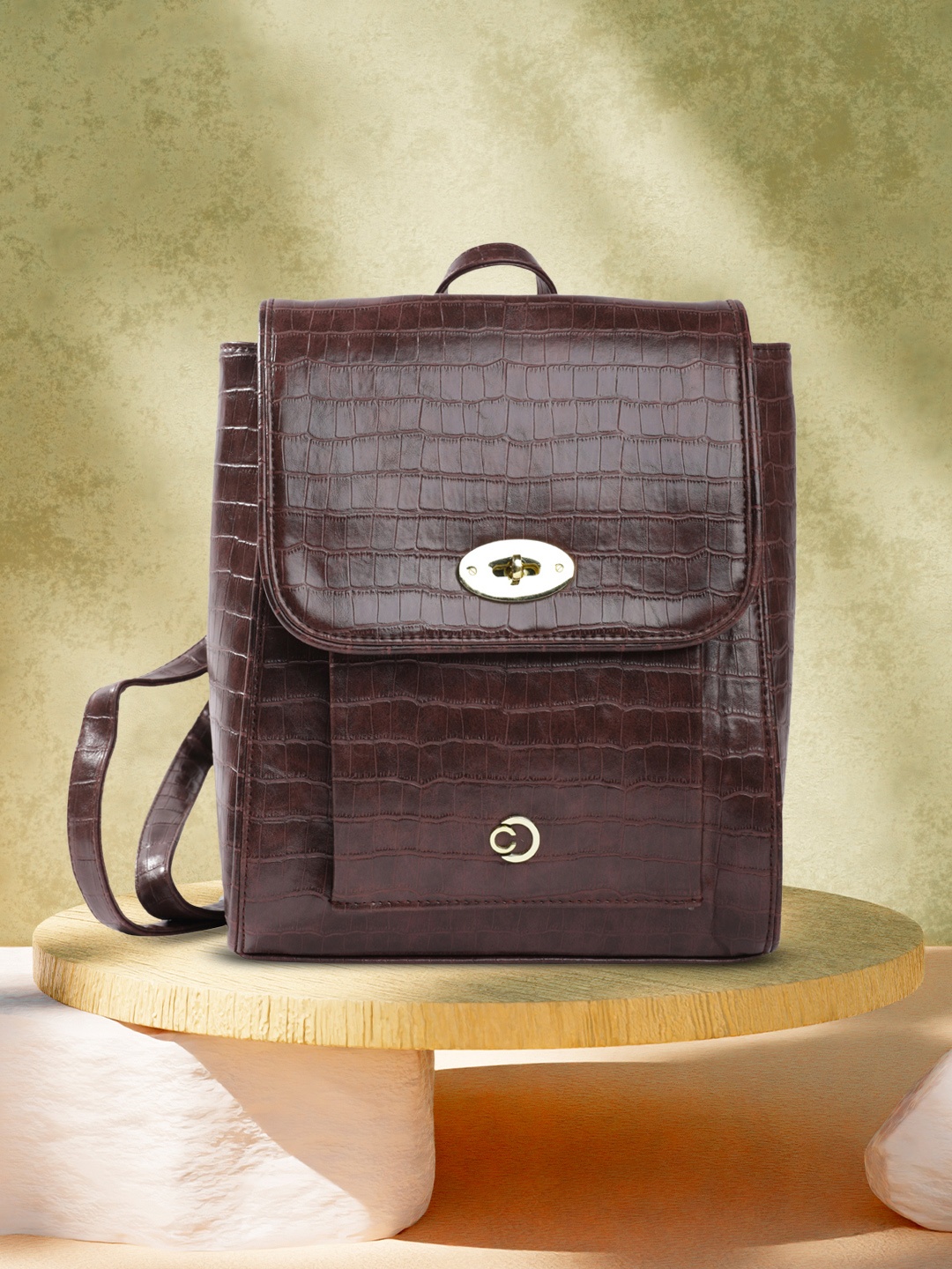 

Caprese Treza Textured Backpack, Purple