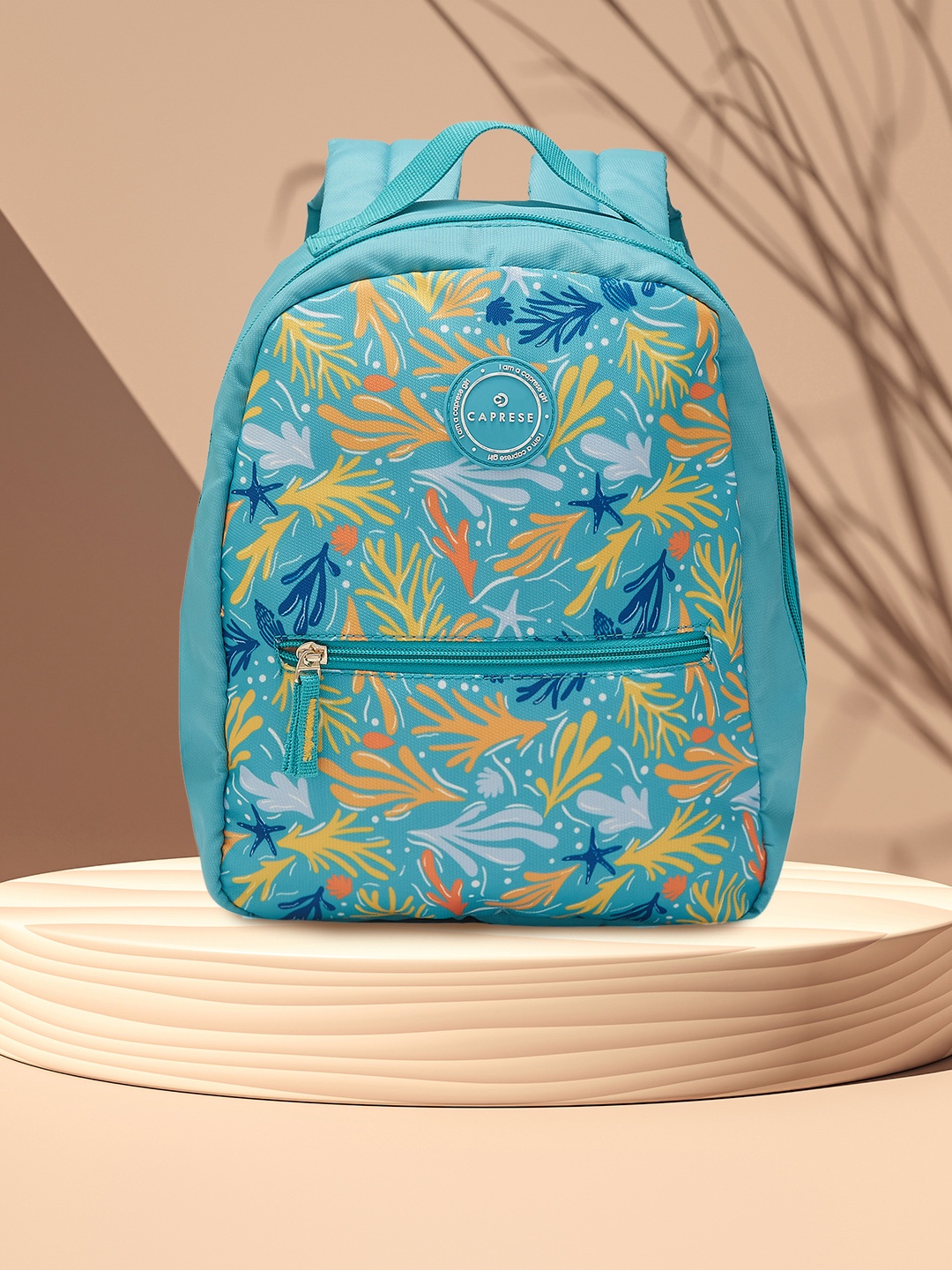 

Caprese Women Xenia Tropical Printed Backpack, Turquoise blue