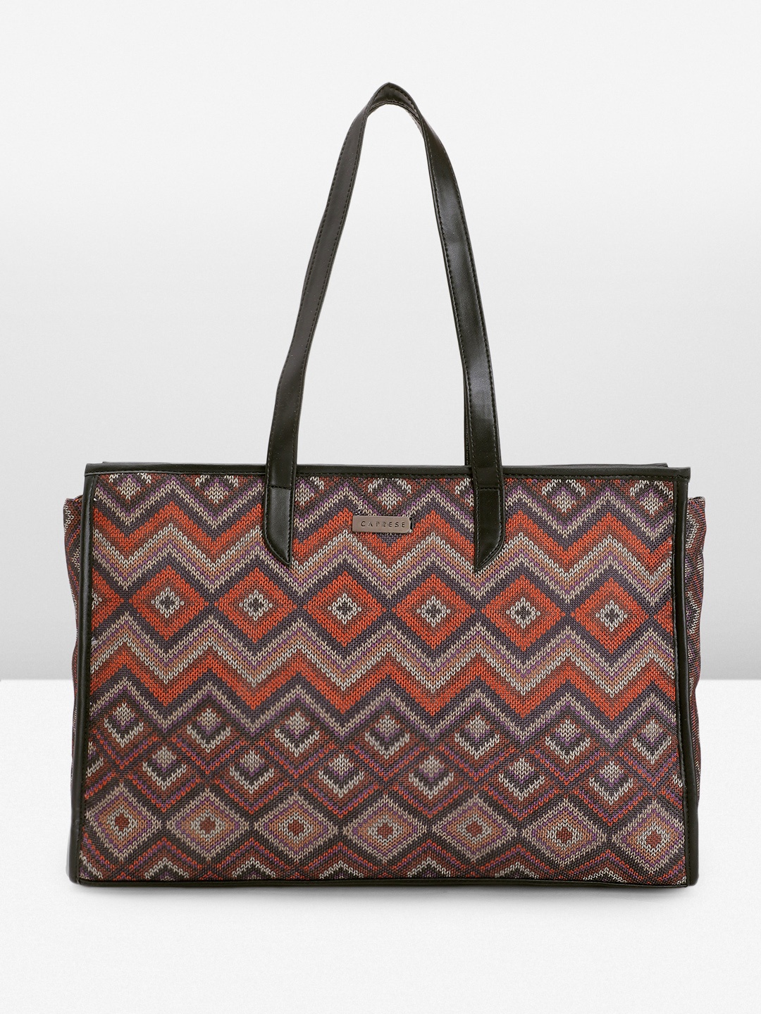 

Caprese Geometric Woven Design Shoulder Bag, Multi