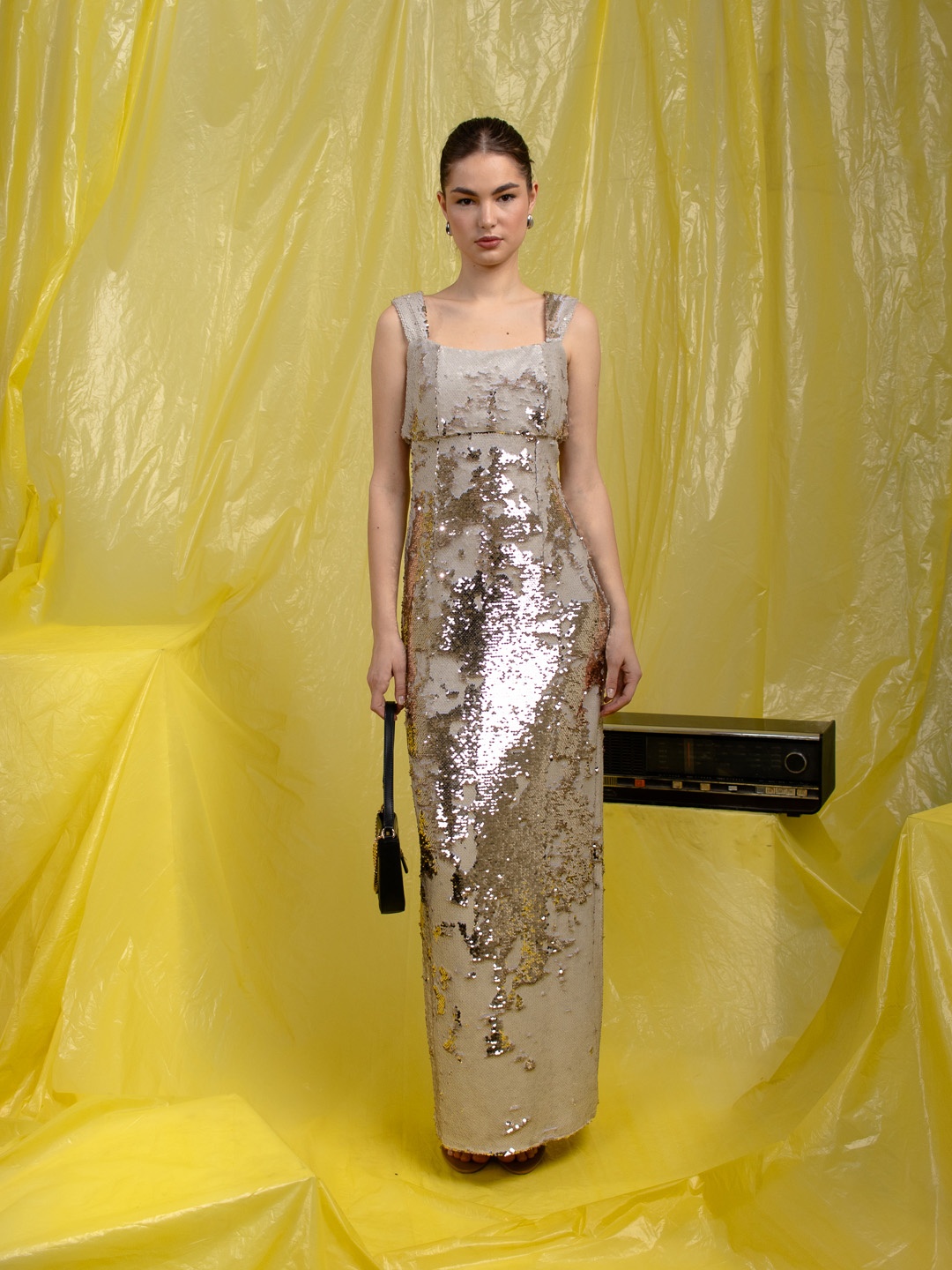 

Stylecast X Hersheinbox Sequin Embellished Maxi Dress, Gold