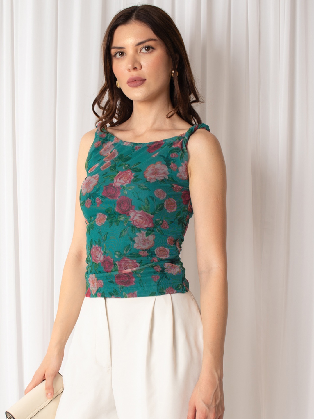 

Stylecast X Hersheinbox Floral Print Top, Green