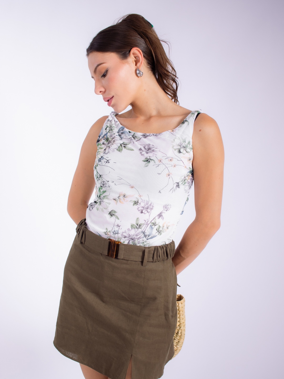 

Stylecast X Hersheinbox Floral Print Top, White