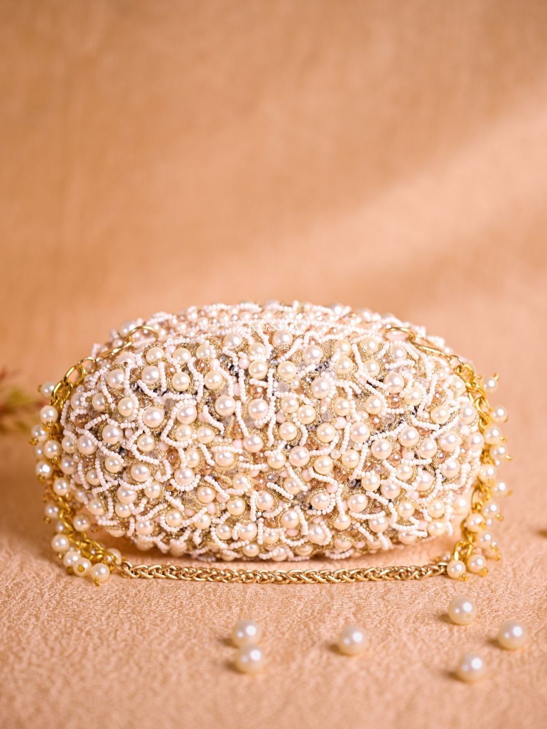 

House of Kosha Embellished Box Clutch, Off white