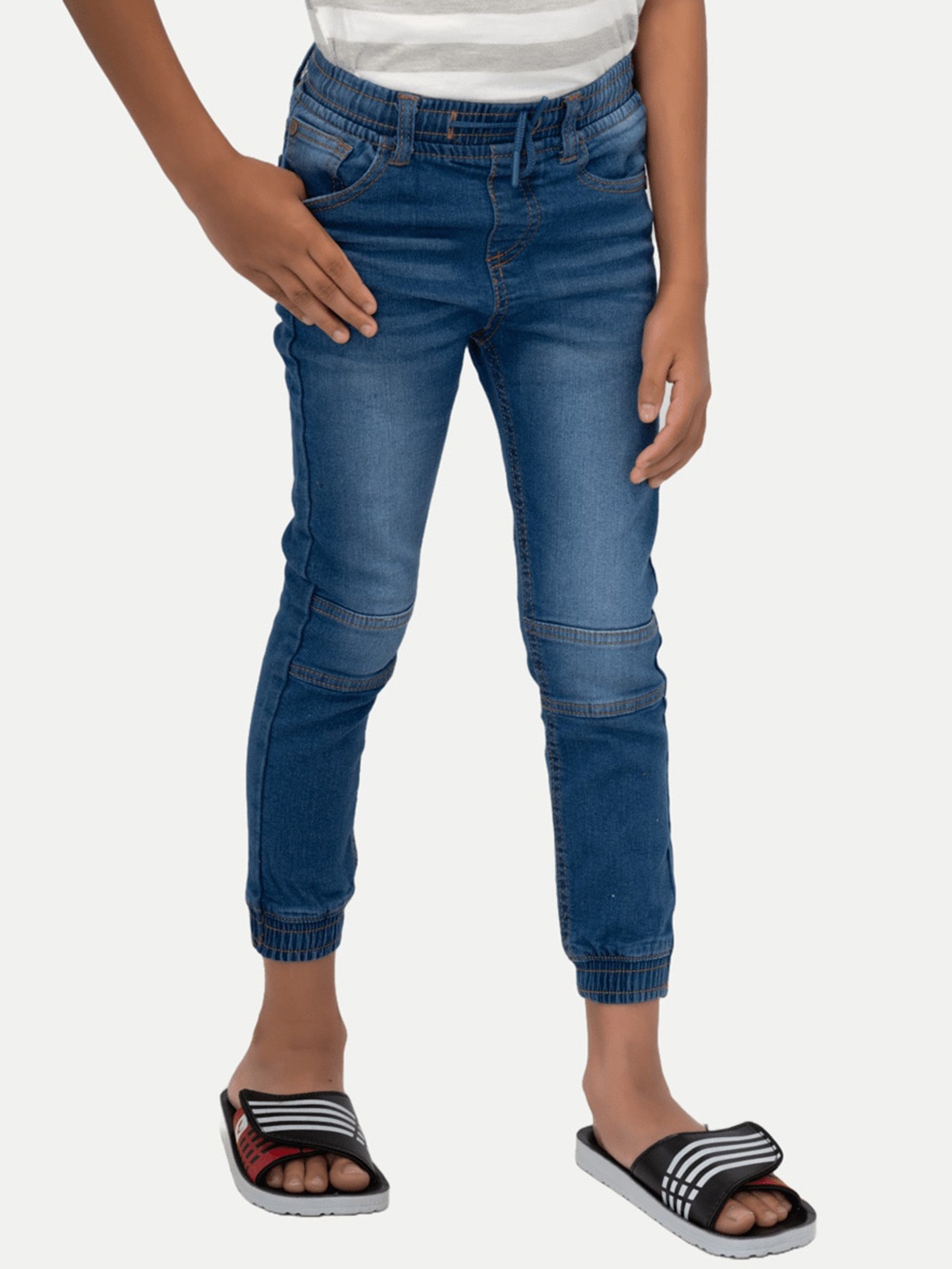 

BAESD Boys Straight Fit Pure Cotton Light Fade Jeans, Blue
