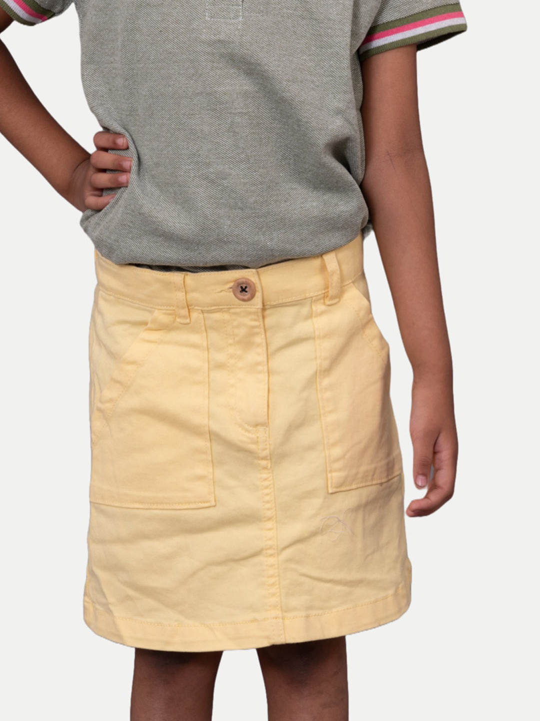 

BAESD Girls Pure Cotton Knee Length Straight Skirt, Yellow