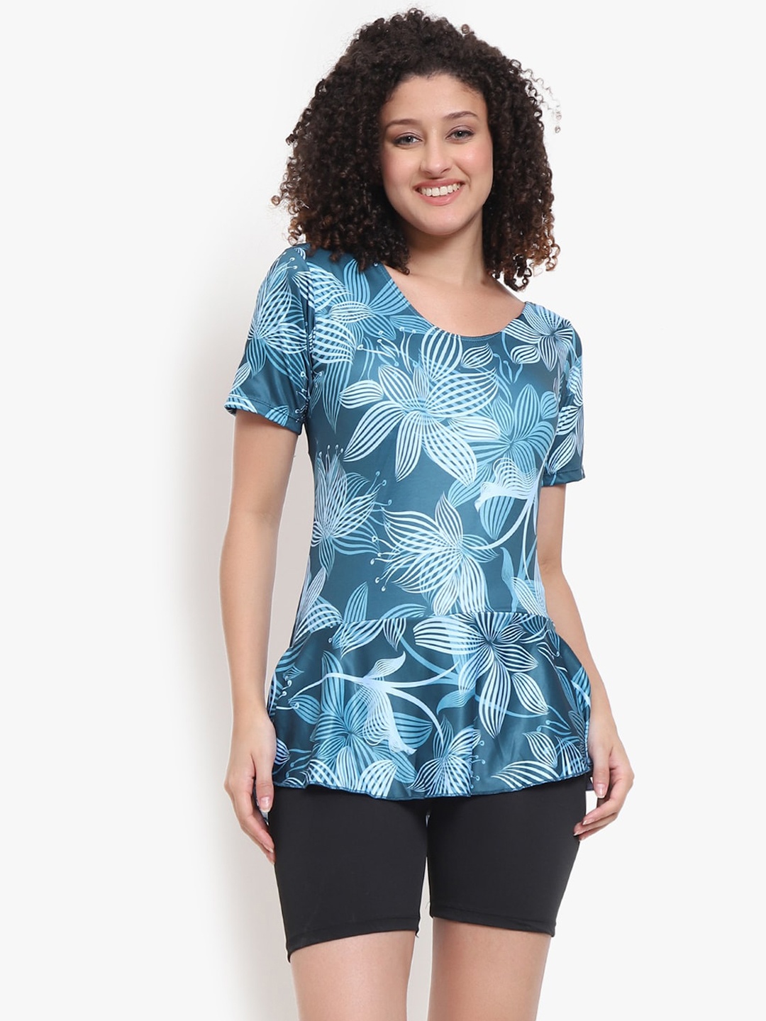 

JMT Wear Floral Printed Swim Dress, Blue