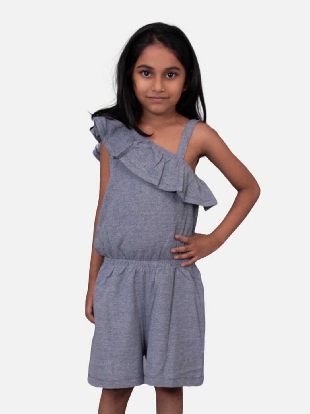 

BAESD Girls One Shoulder With Ruffles Jumpsuit, Blue