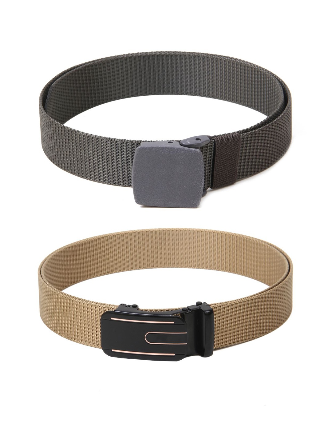 

Calvadoss Boys Set Of 2 Textured Canvas Belts, Grey