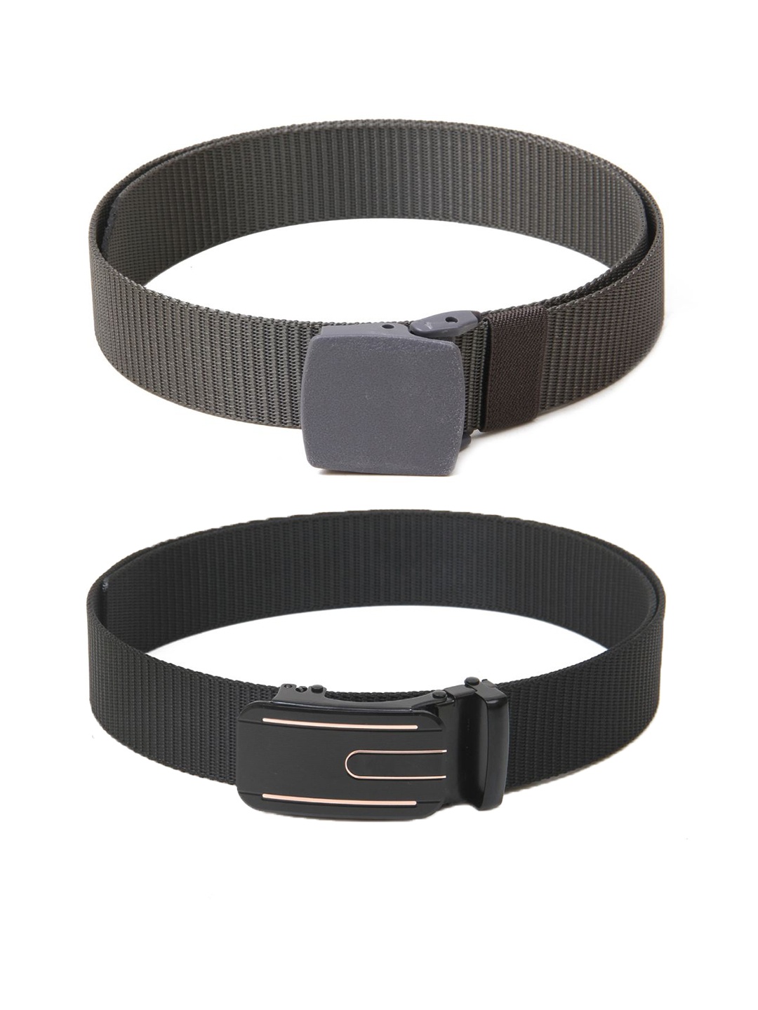 

Calvadoss Boys Set Of 2 Textured Canvas Belts, Grey