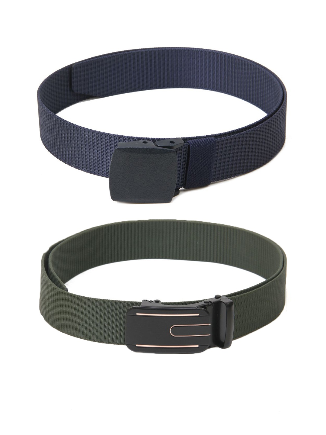 

Calvadoss Boys Set Of 2 Textured Canvas Set Of 2 Belts, Navy blue