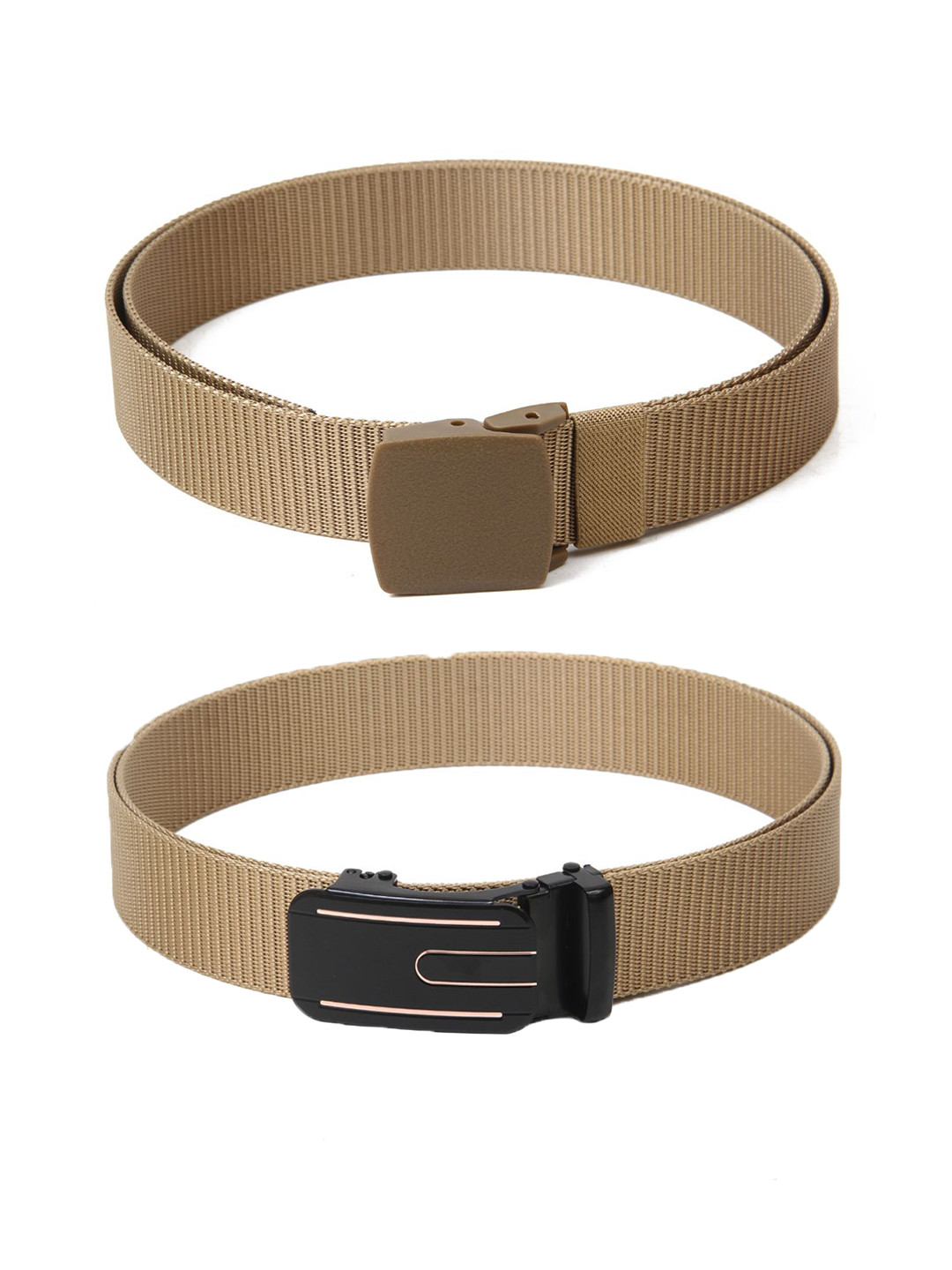

Calvadoss Boys Set Of 2 Textured Canvas Belts, Beige