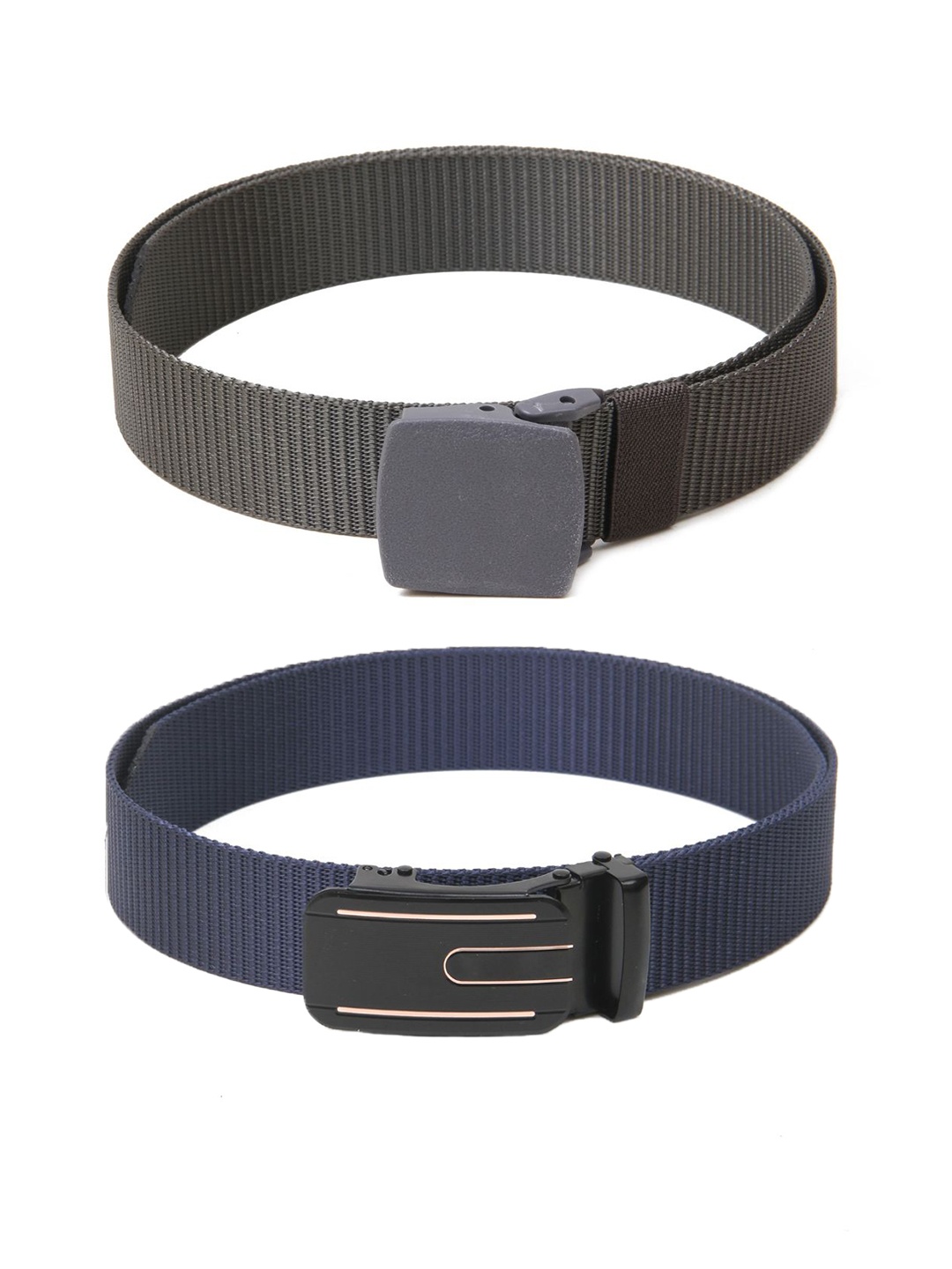 

Calvadoss Boys Set Of 2 Textured Canvas Belts, Grey