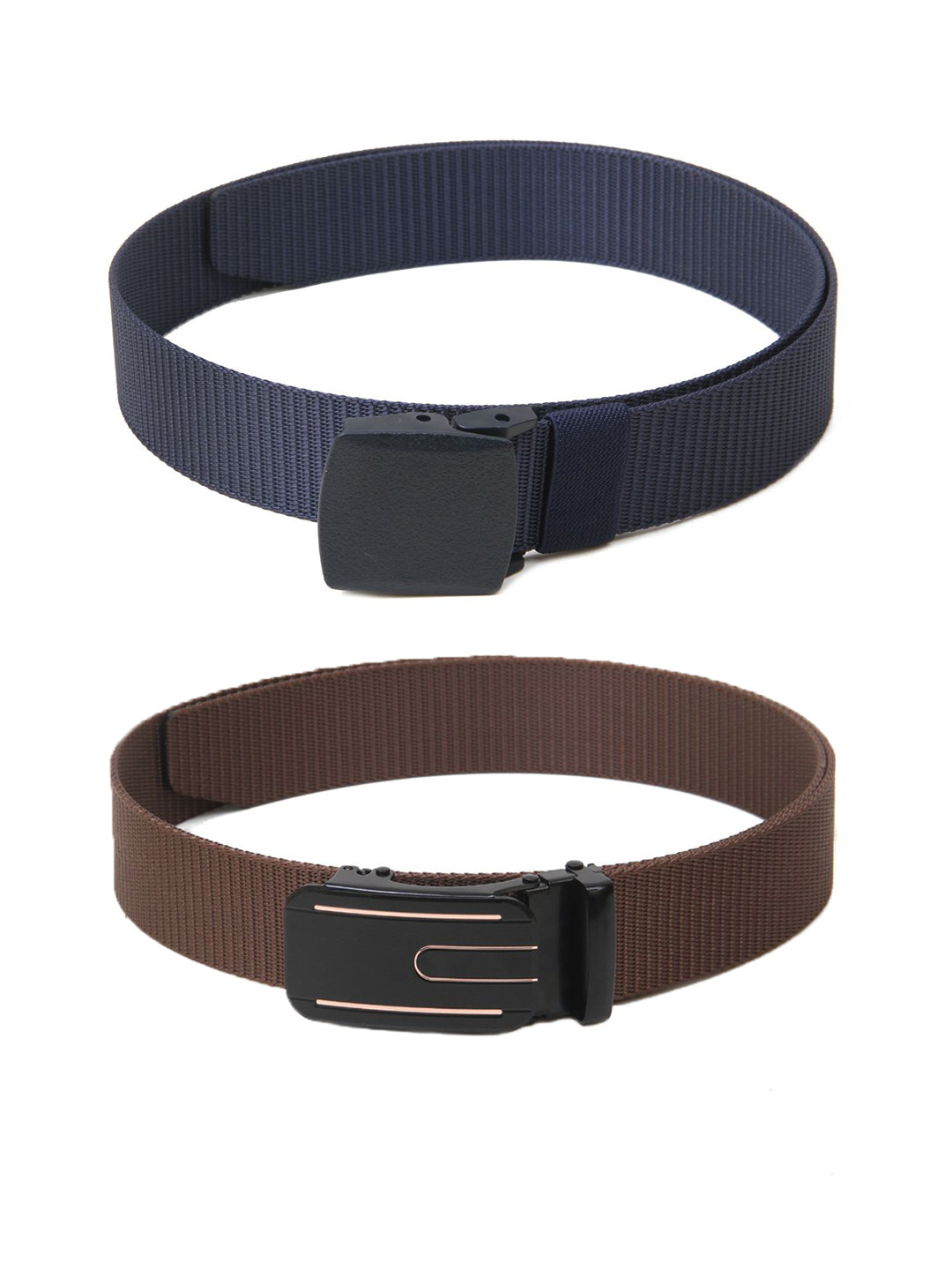 

Calvadoss Boys Set Of 2 Textured Canvas Belts, Navy blue