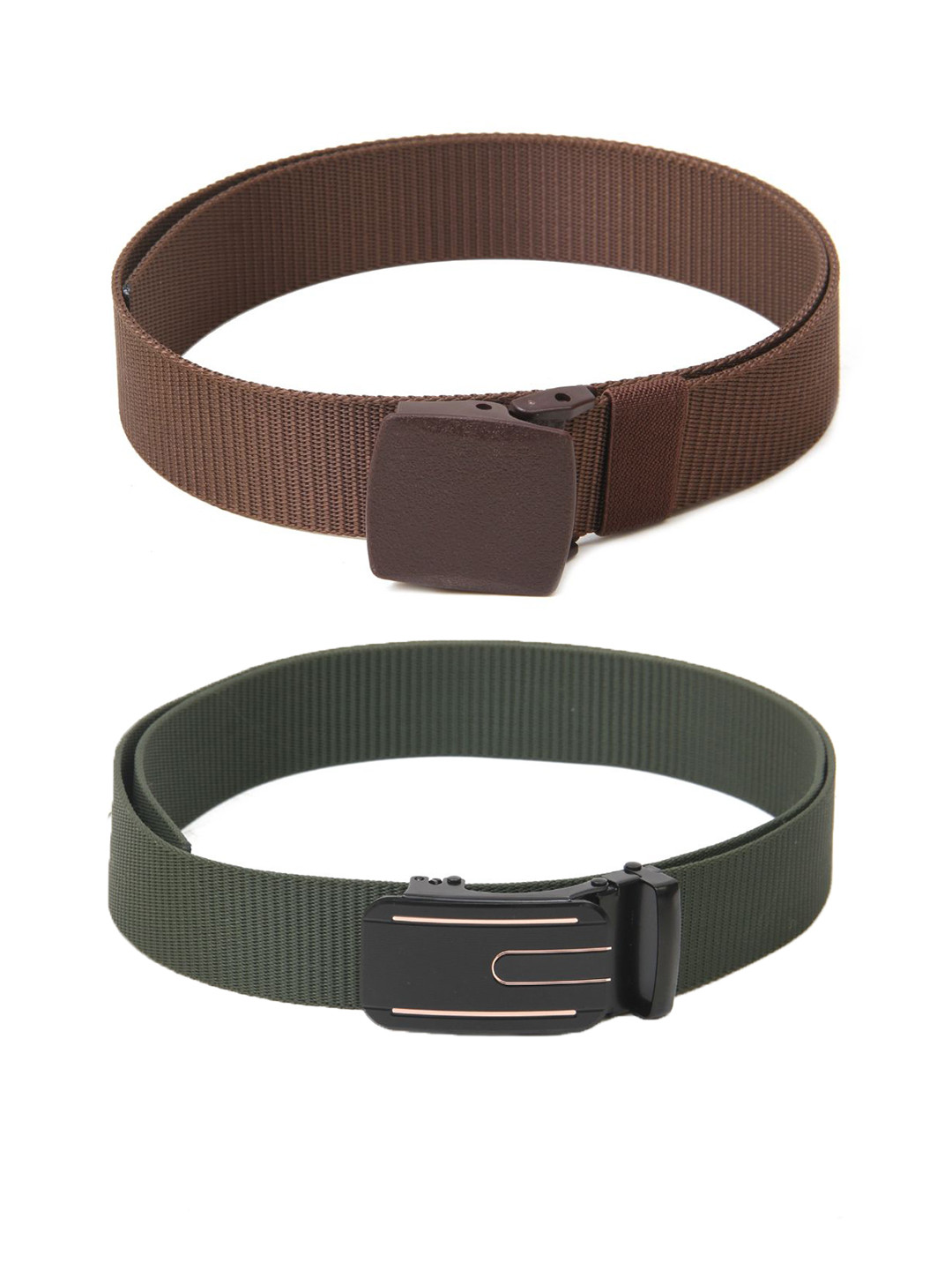 

Calvadoss Boys Set Of 2 Textured Canvas Belts, Brown
