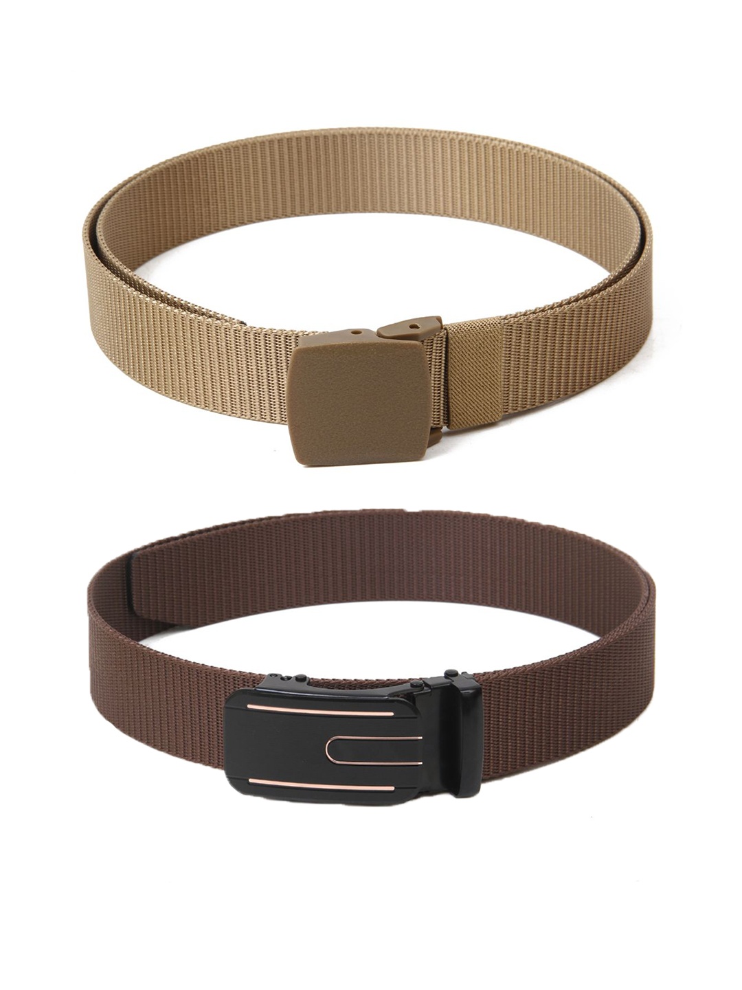 

Calvadoss Boys Set Of 2 Textured Canvas Belts, Beige