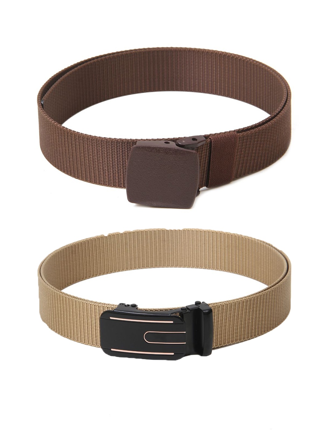 

Calvadoss Boys Set Of 2 Textured Canvas Belts, Brown