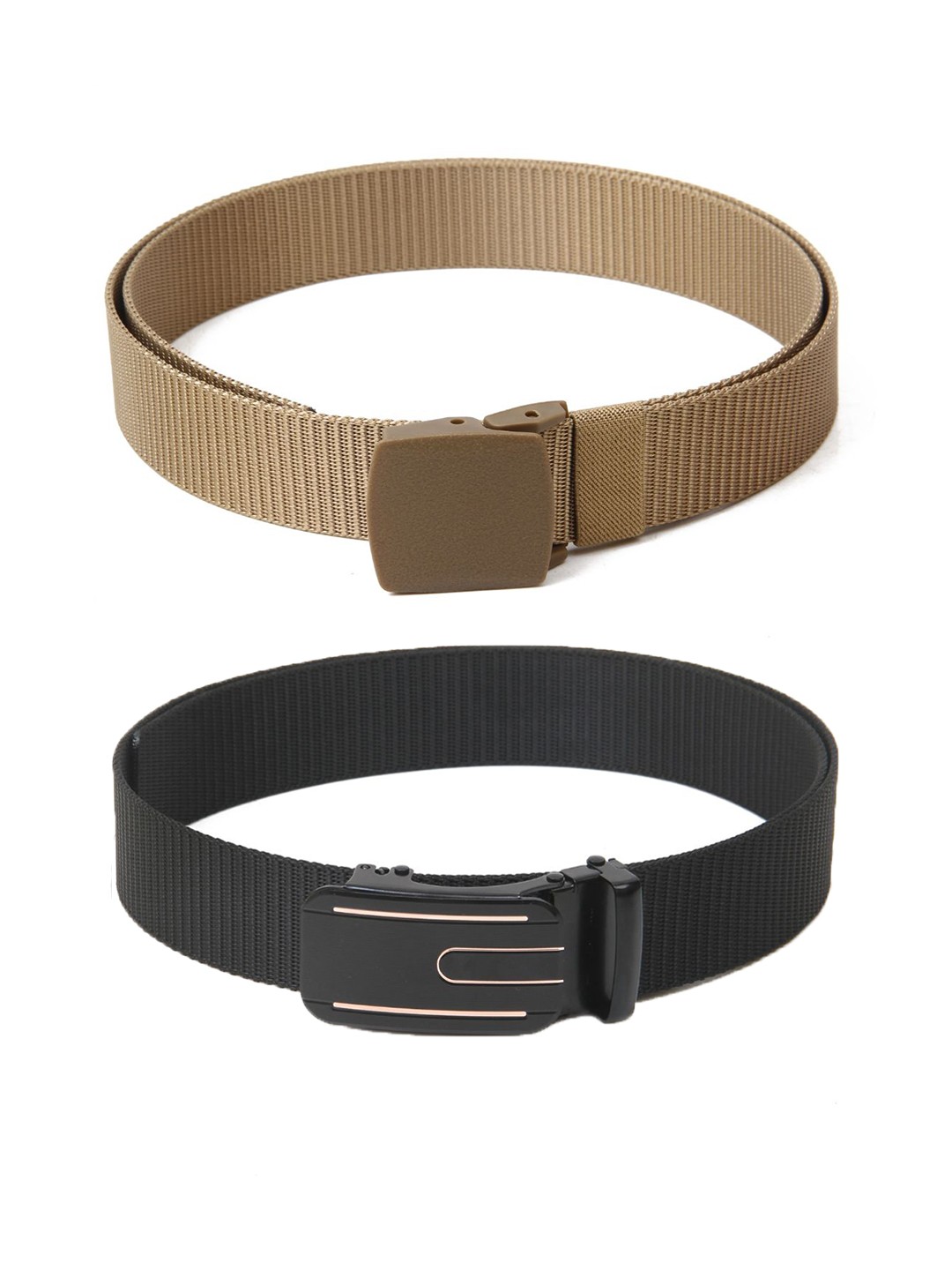 

Calvadoss Boys Set Of 2 Textured Canvas Belts, Beige